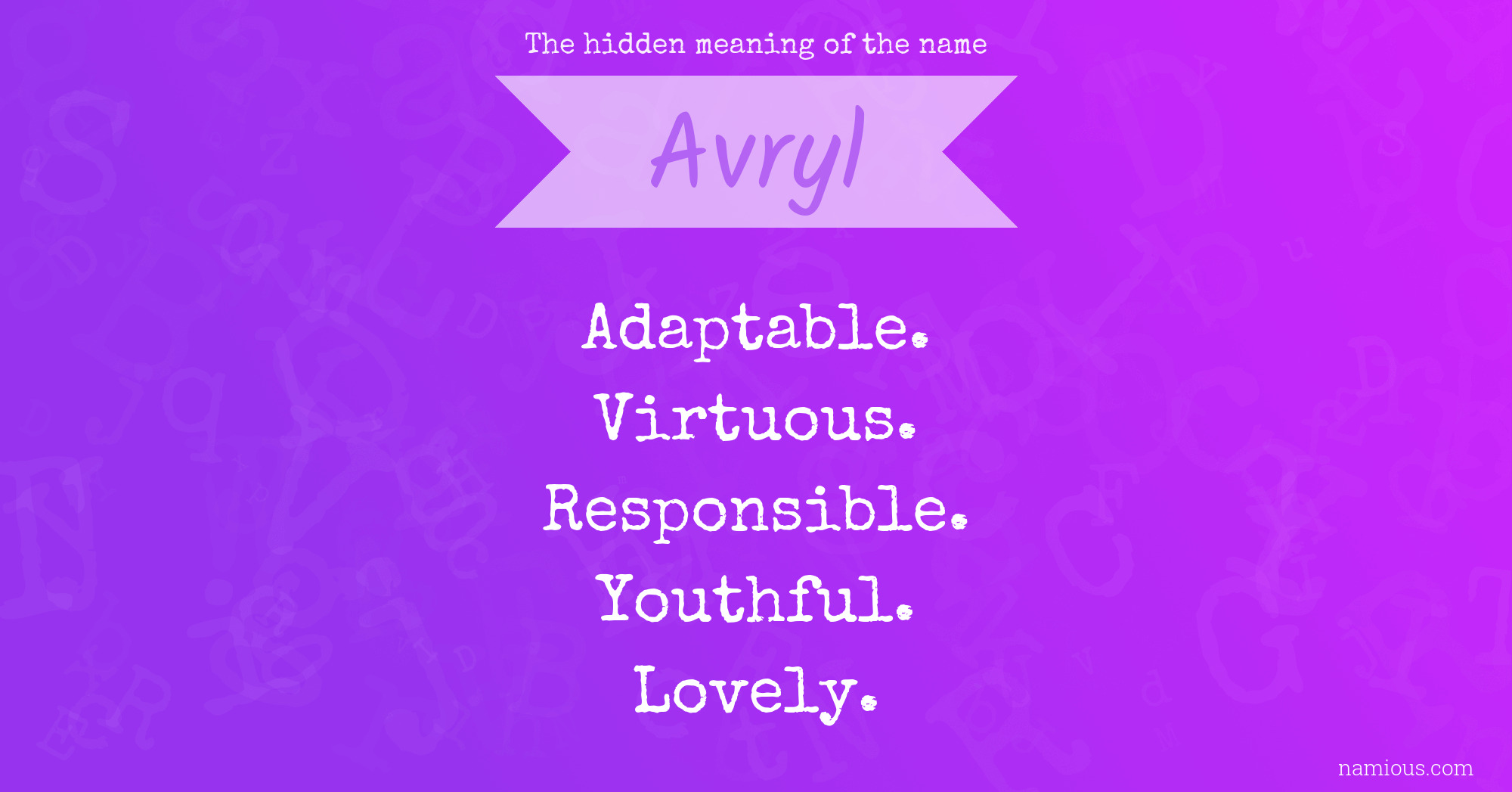 The hidden meaning of the name Avryl