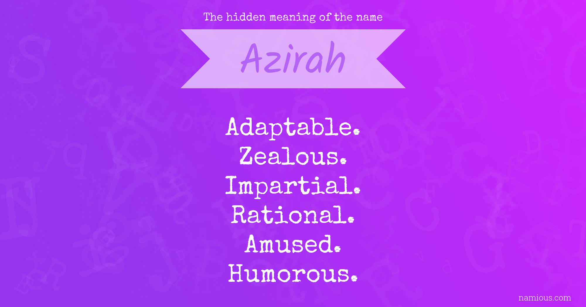 The hidden meaning of the name Azirah