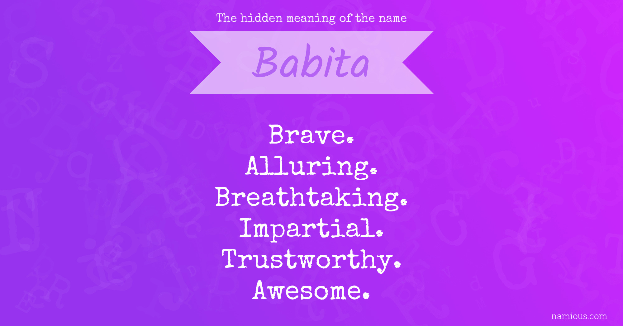 The hidden meaning of the name Babita