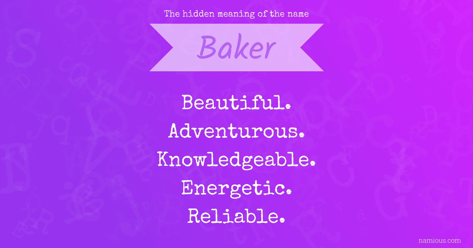 The hidden meaning of the name Baker