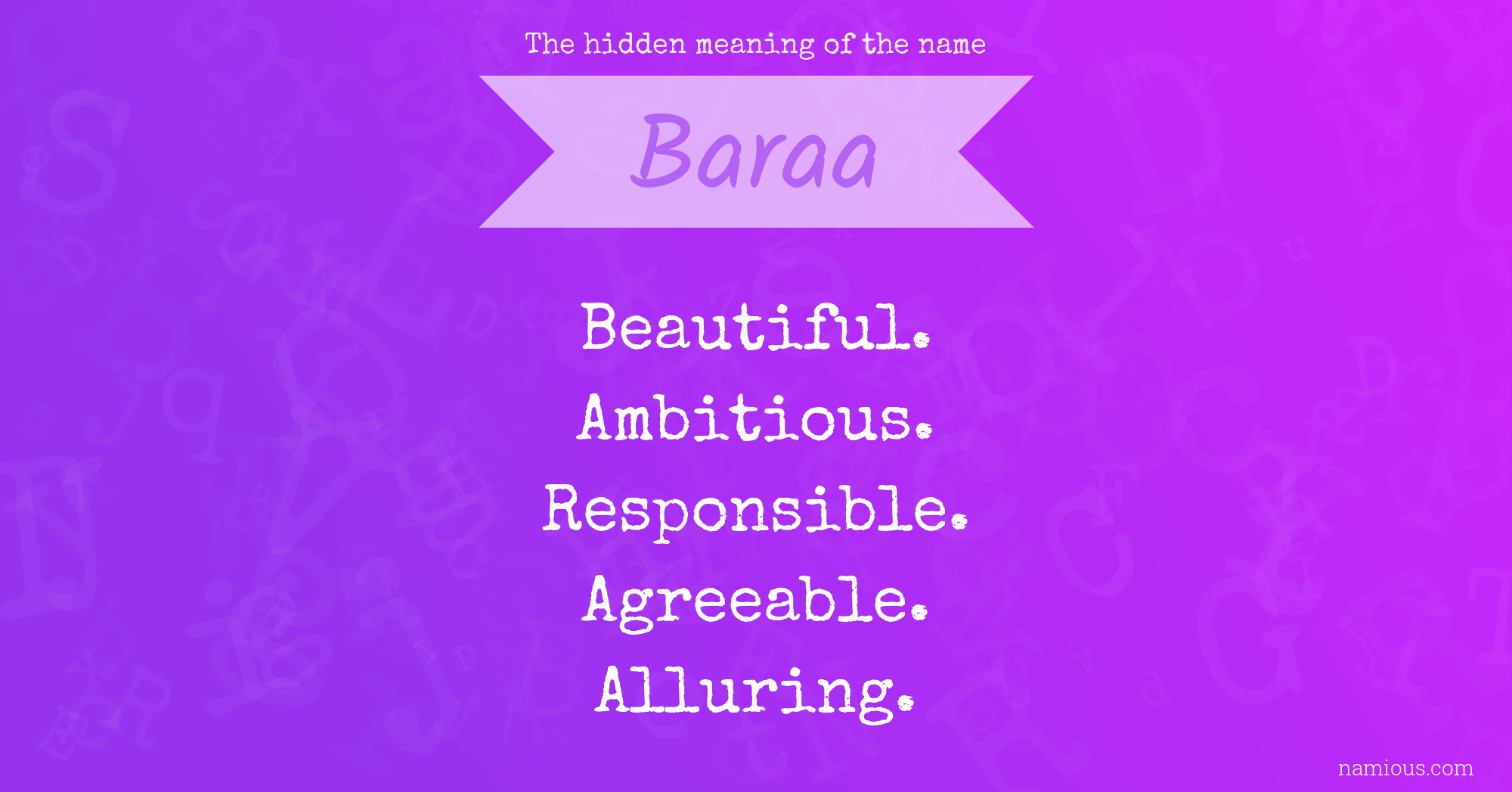 The hidden meaning of the name Baraa
