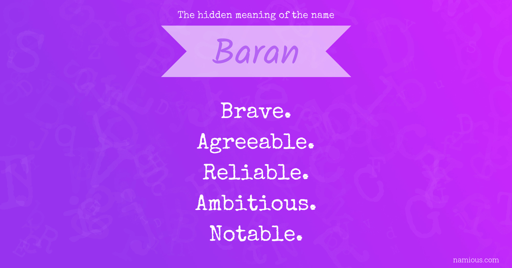 The hidden meaning of the name Baran