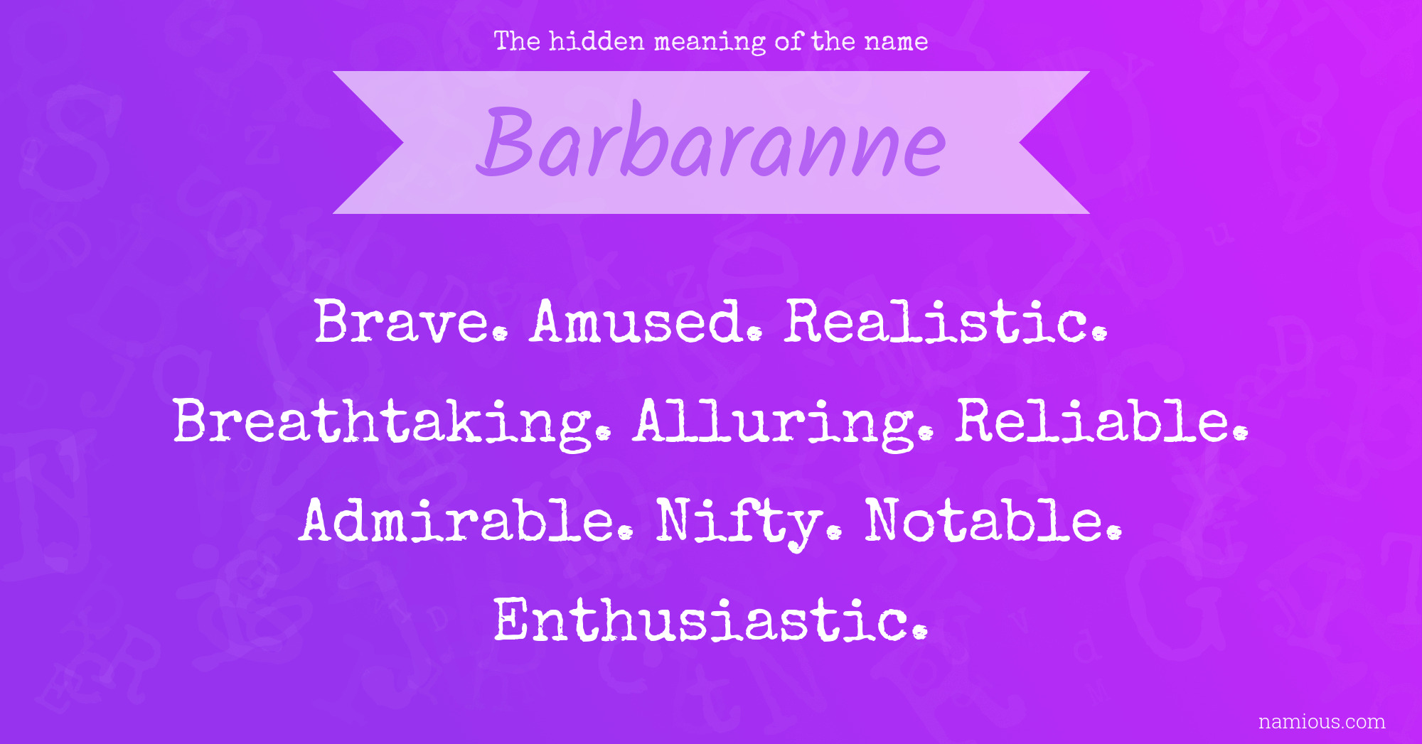 The hidden meaning of the name Barbaranne