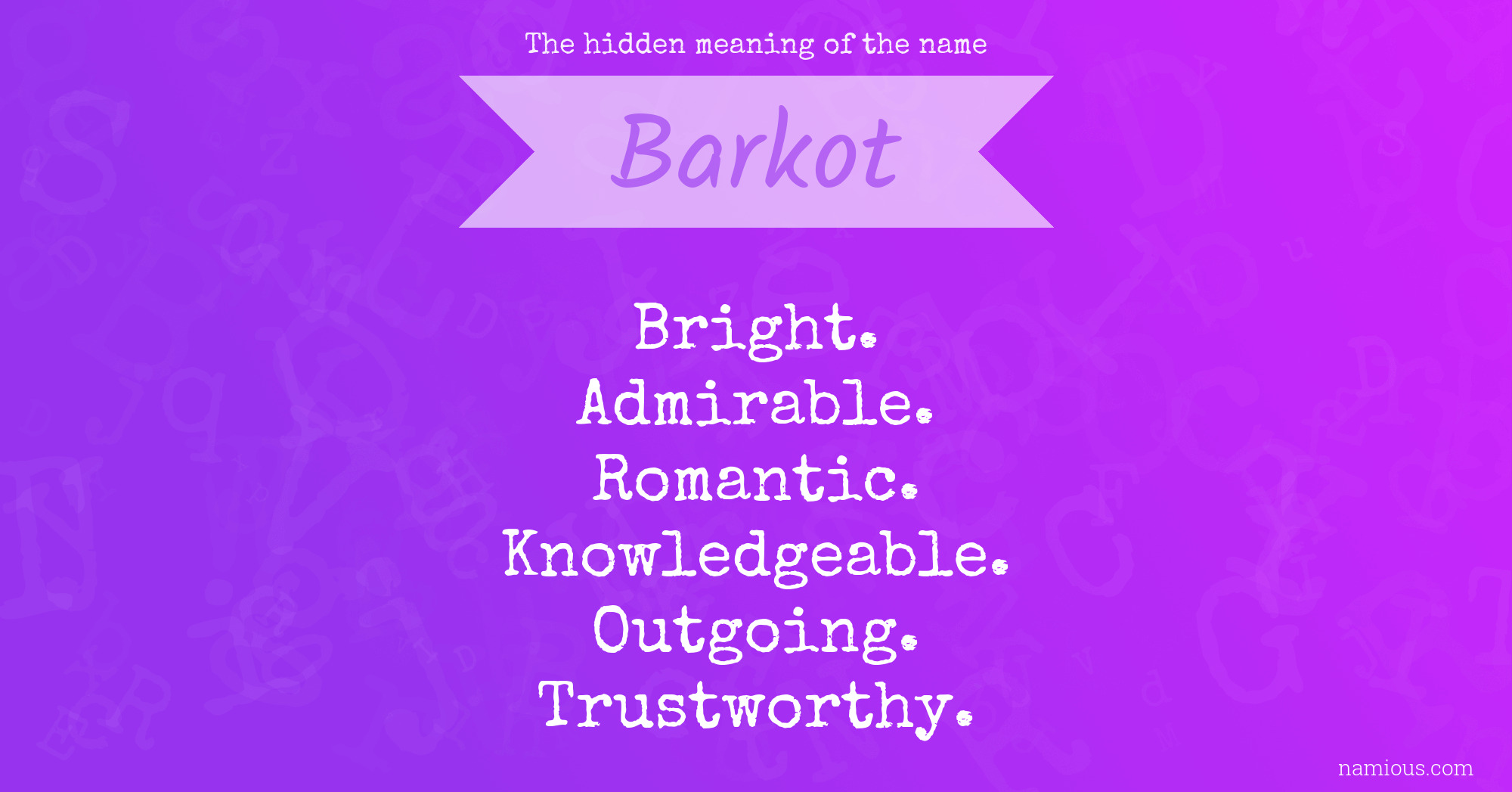 The hidden meaning of the name Barkot