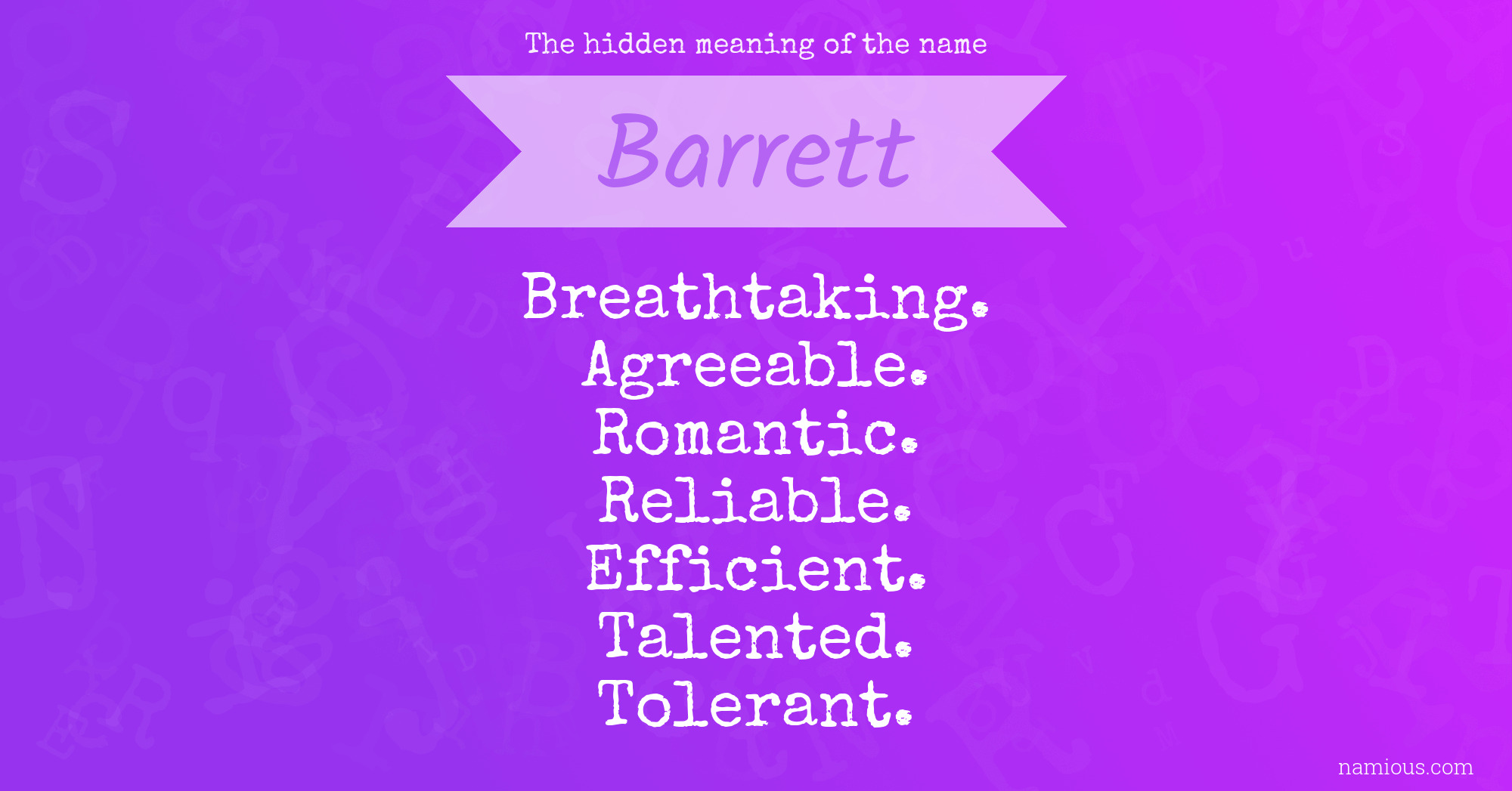 The hidden meaning of the name Barrett