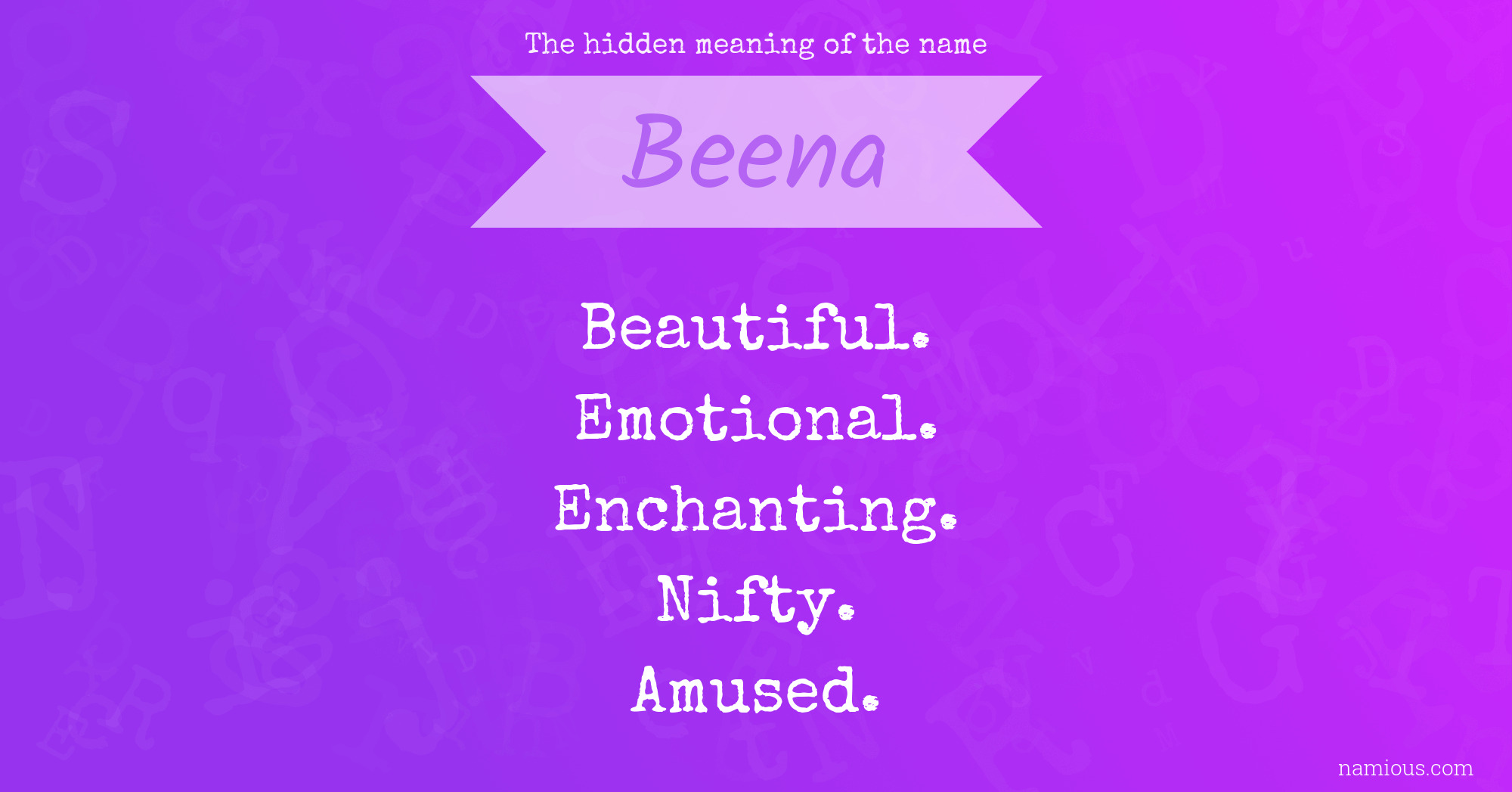 The hidden meaning of the name Beena