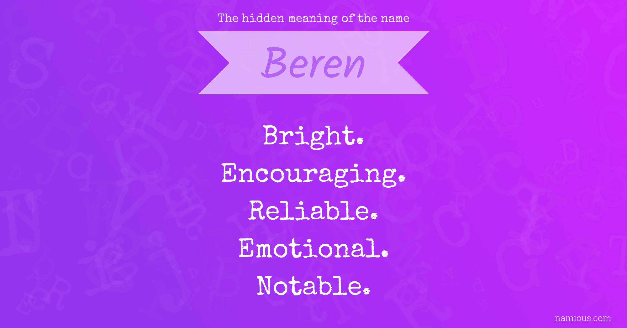 The hidden meaning of the name Beren