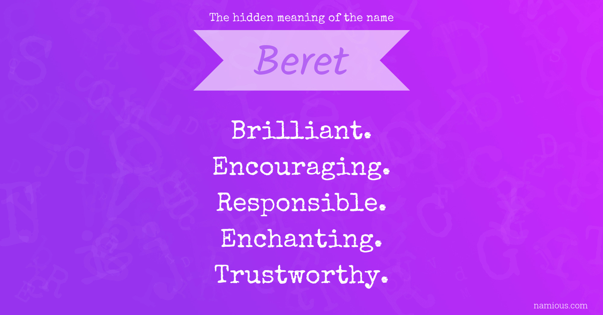 The hidden meaning of the name Beret