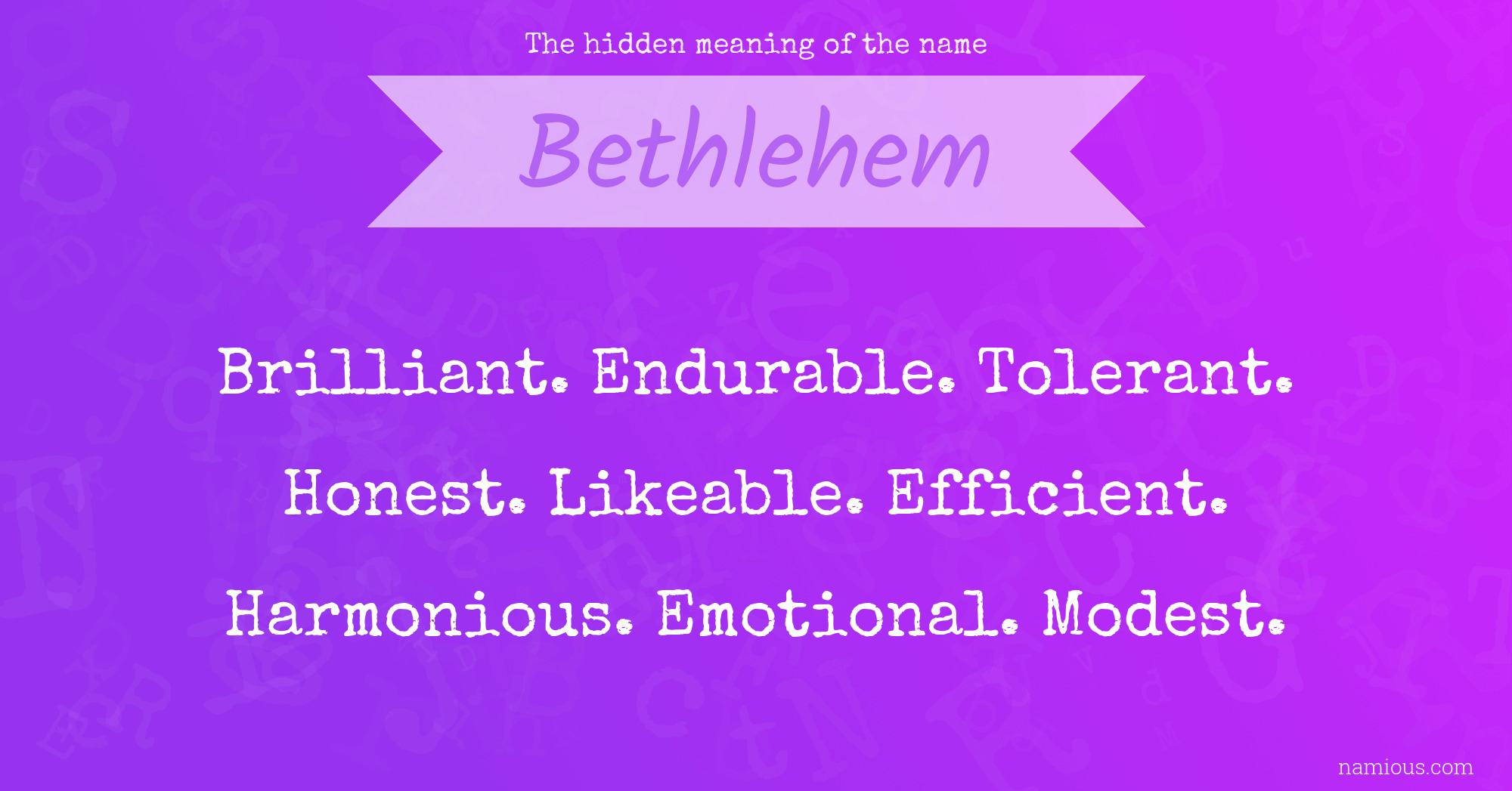 The hidden meaning of the name Bethlehem
