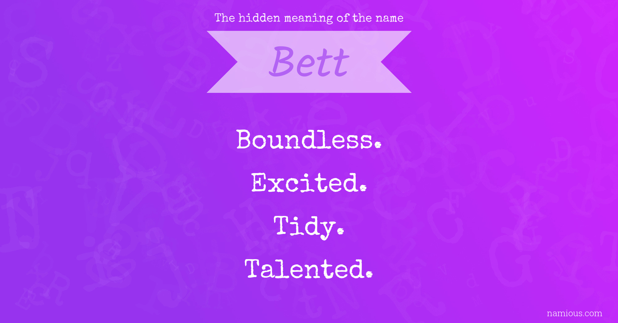 The hidden meaning of the name Bett