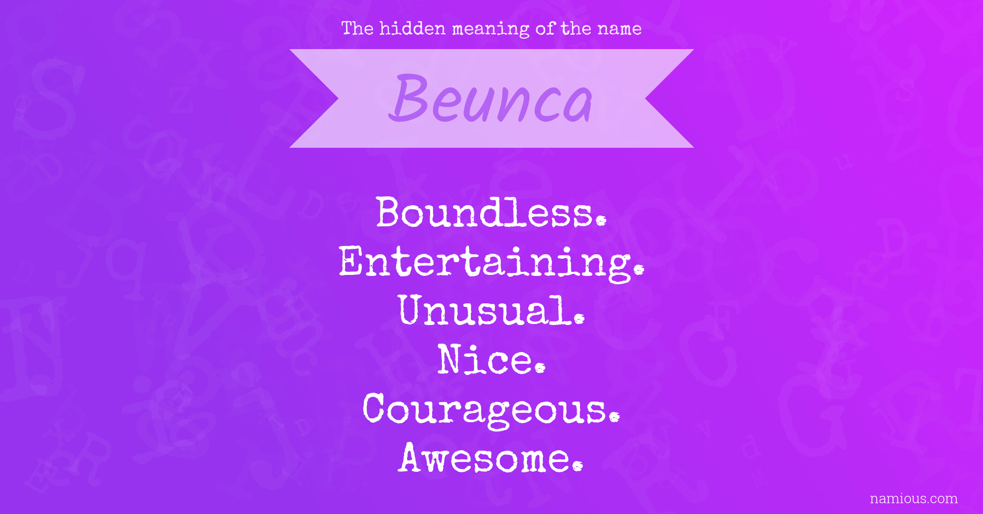The hidden meaning of the name Beunca