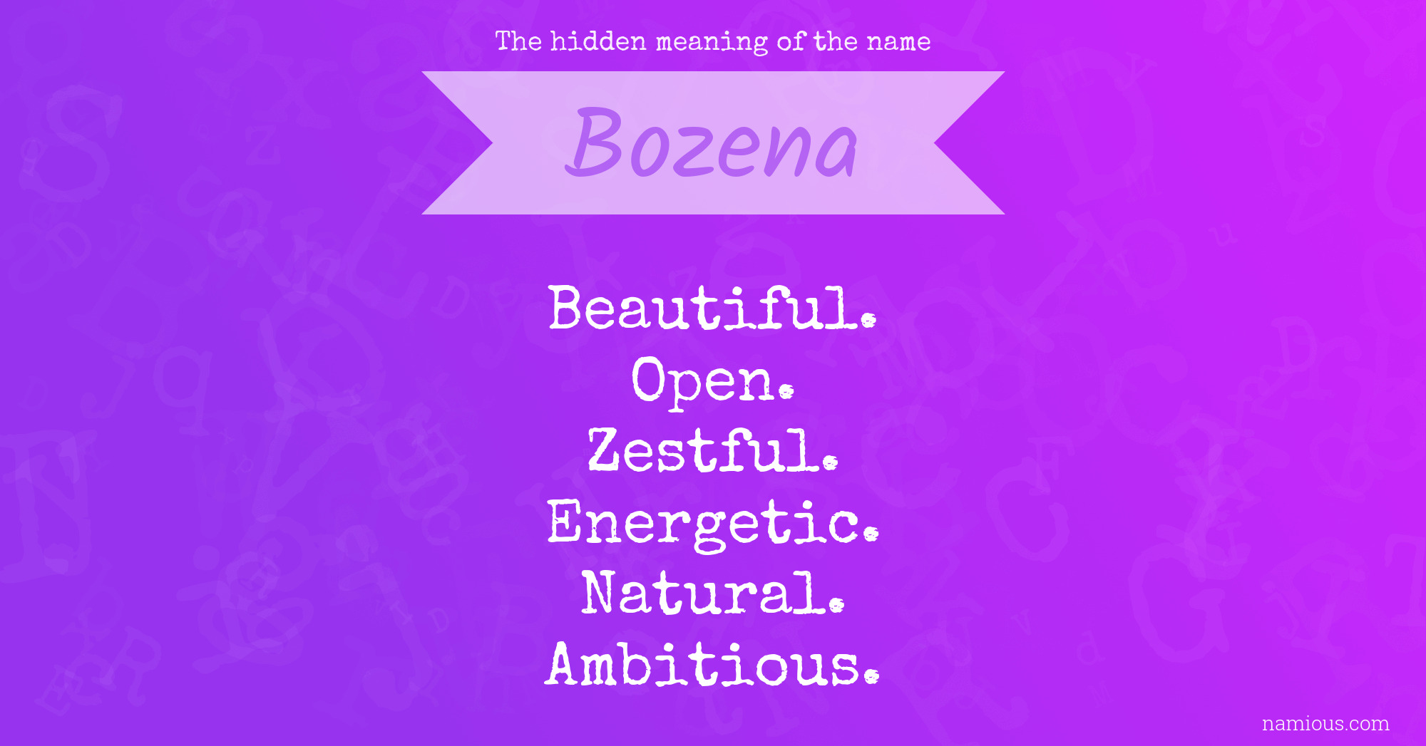 The hidden meaning of the name Bozena