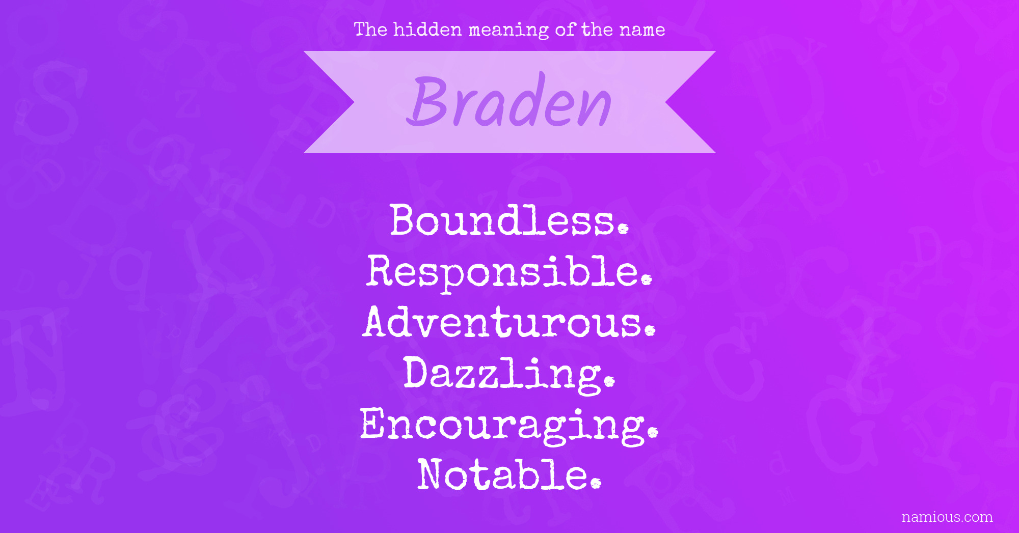 The hidden meaning of the name Braden