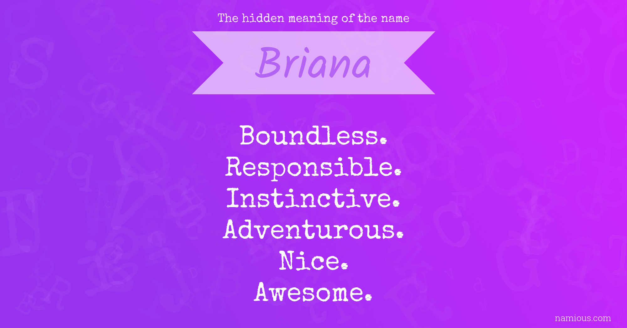 The hidden meaning of the name Briana