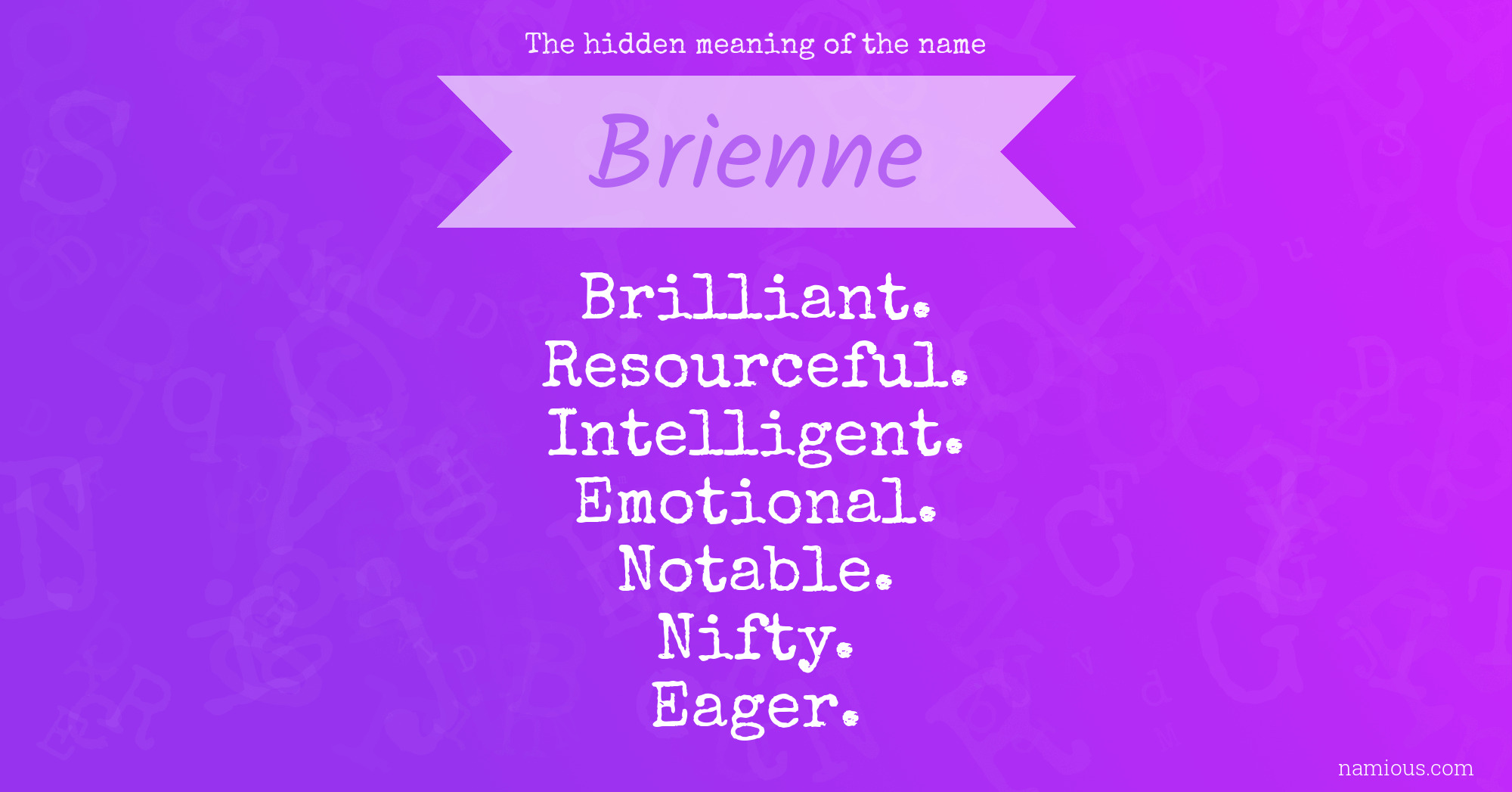 The hidden meaning of the name Brienne