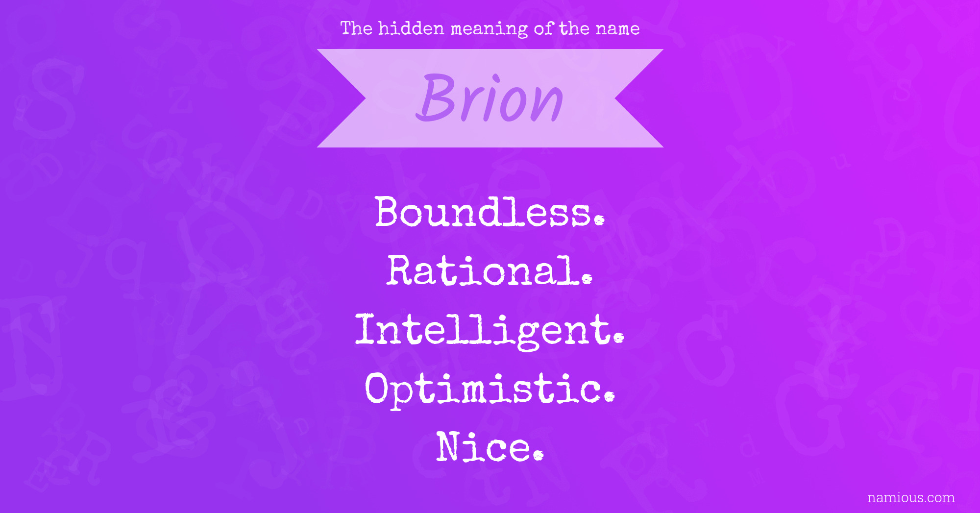 The hidden meaning of the name Brion