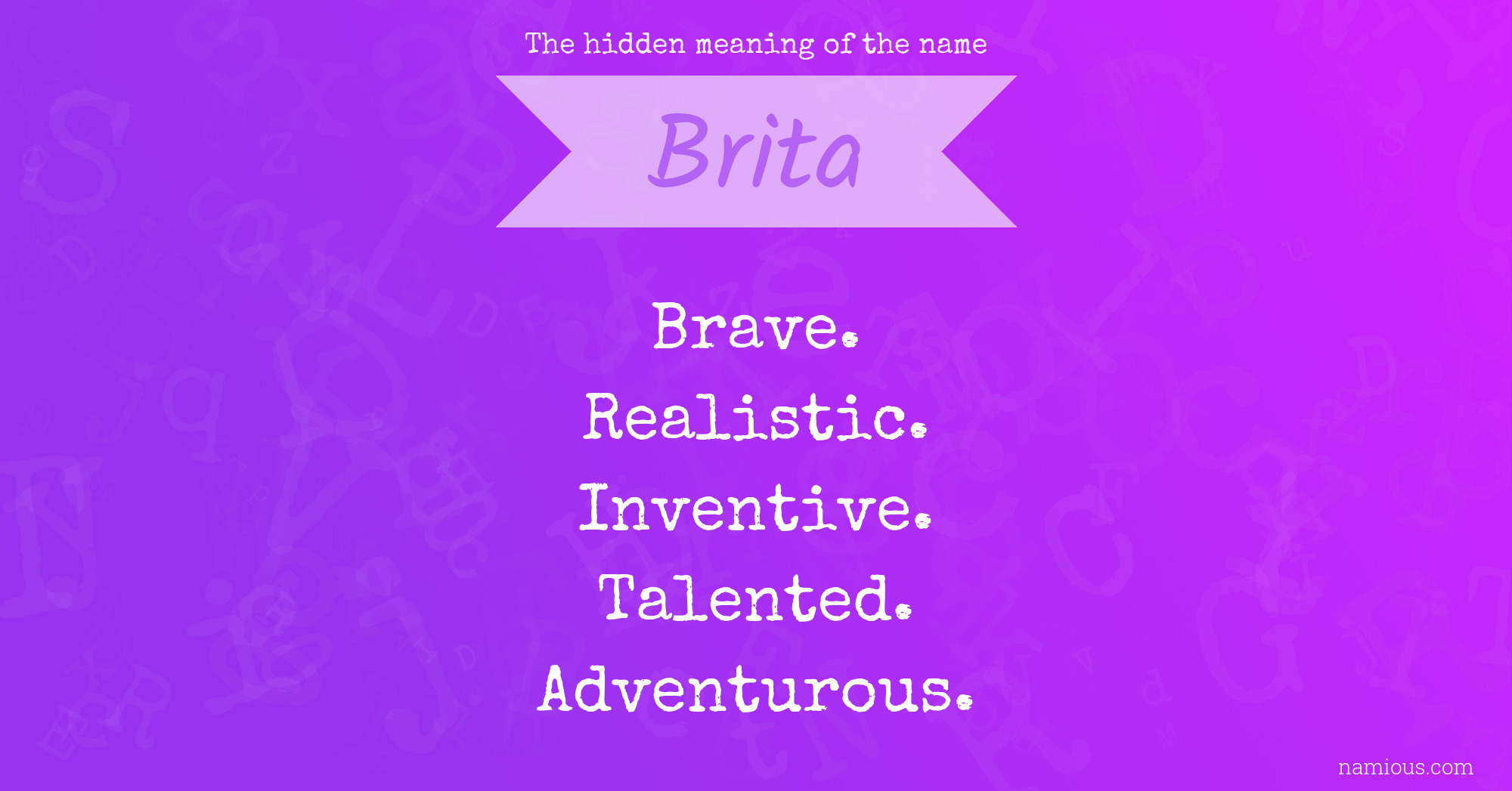 The hidden meaning of the name Brita