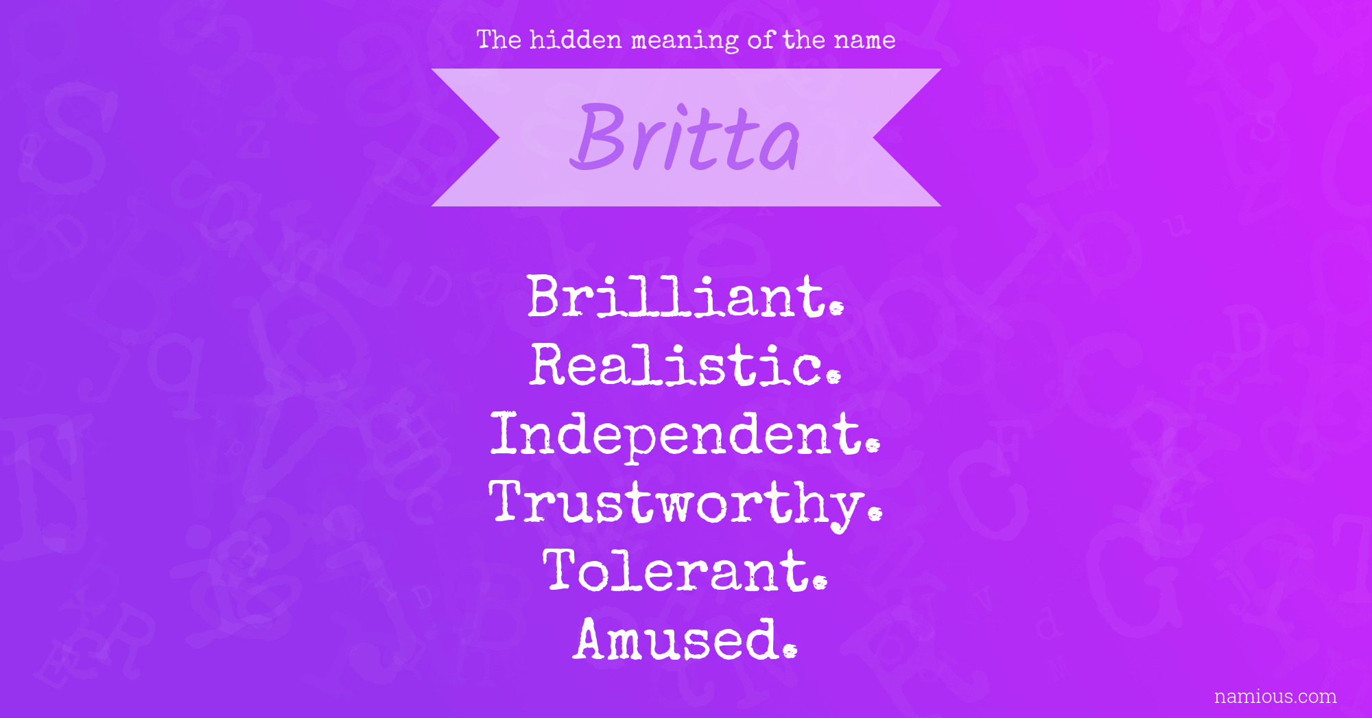 The hidden meaning of the name Britta