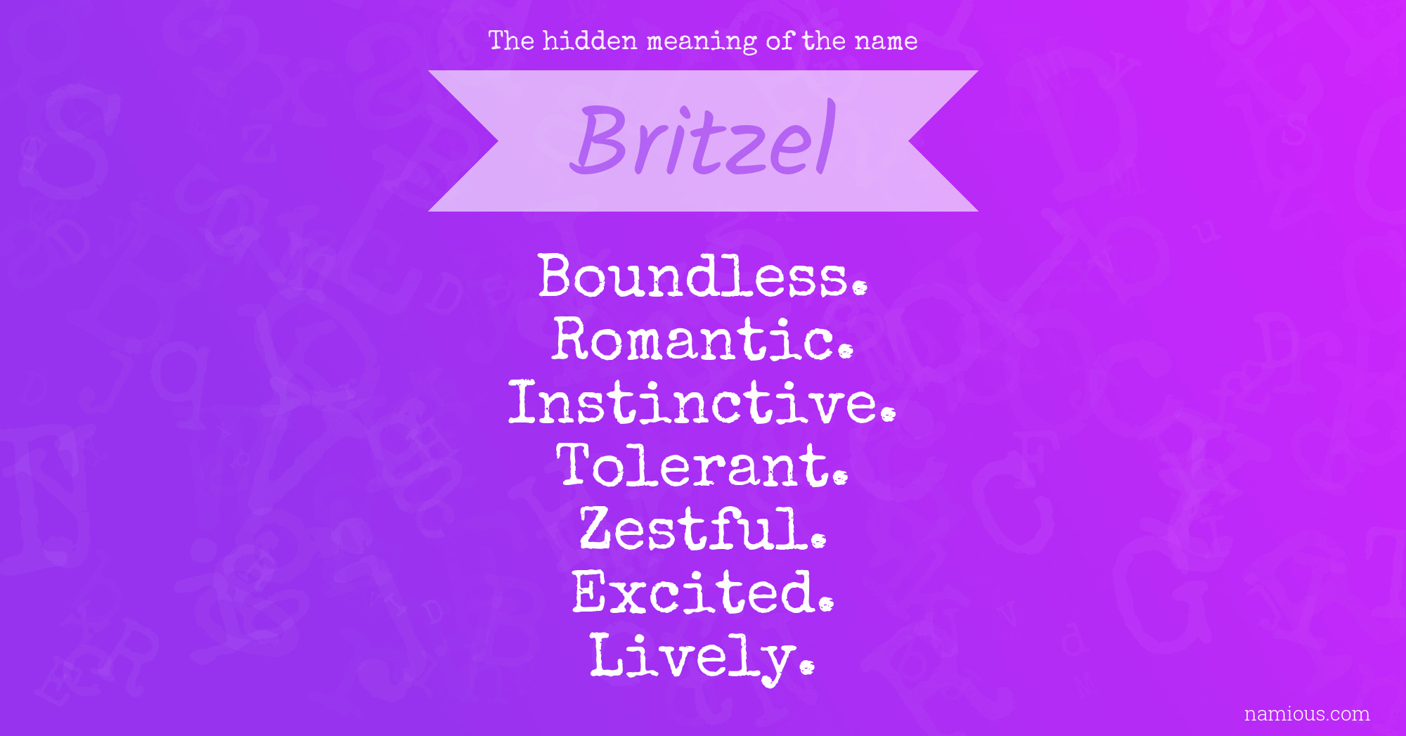 The hidden meaning of the name Britzel