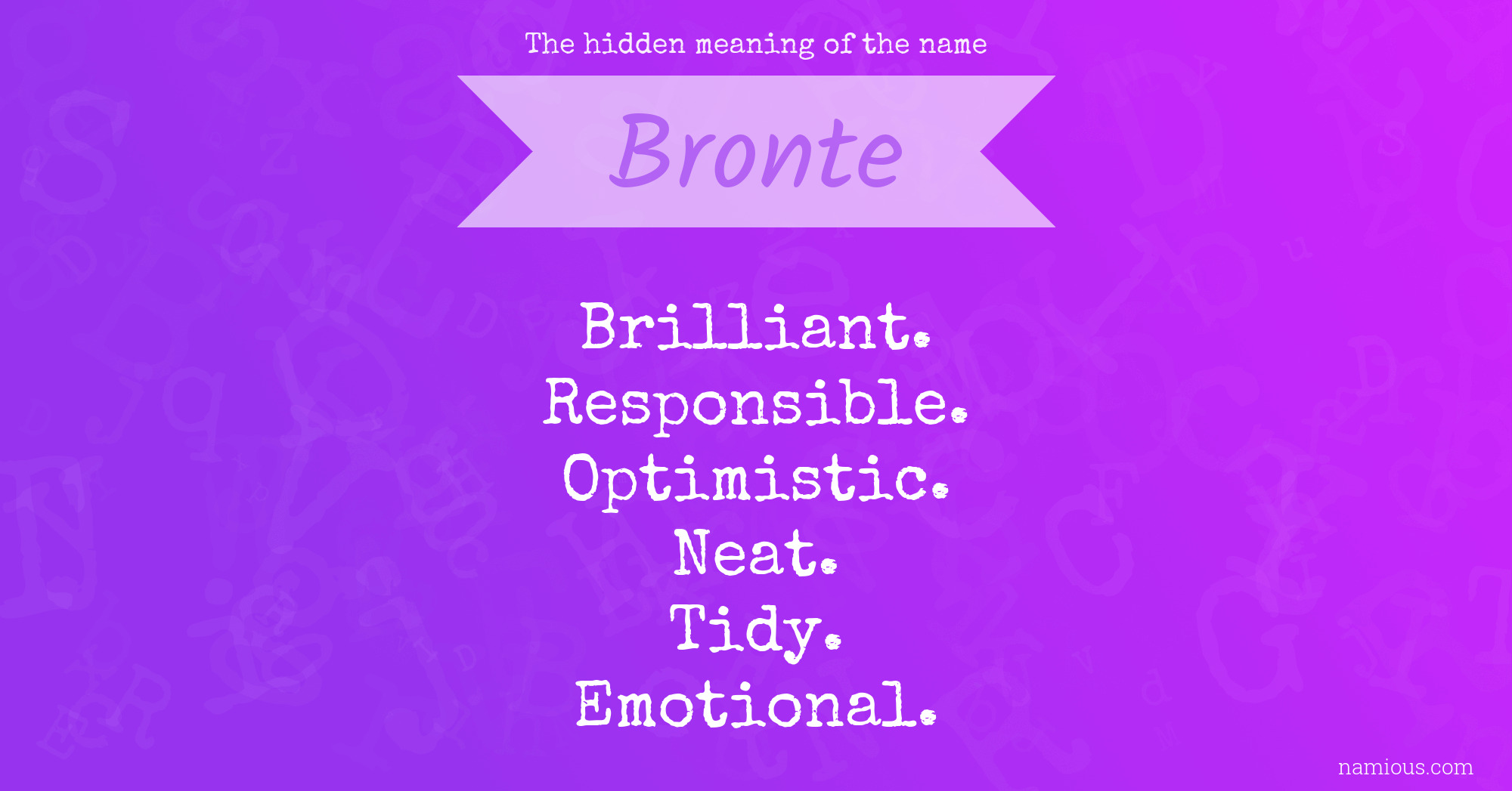 The hidden meaning of the name Bronte