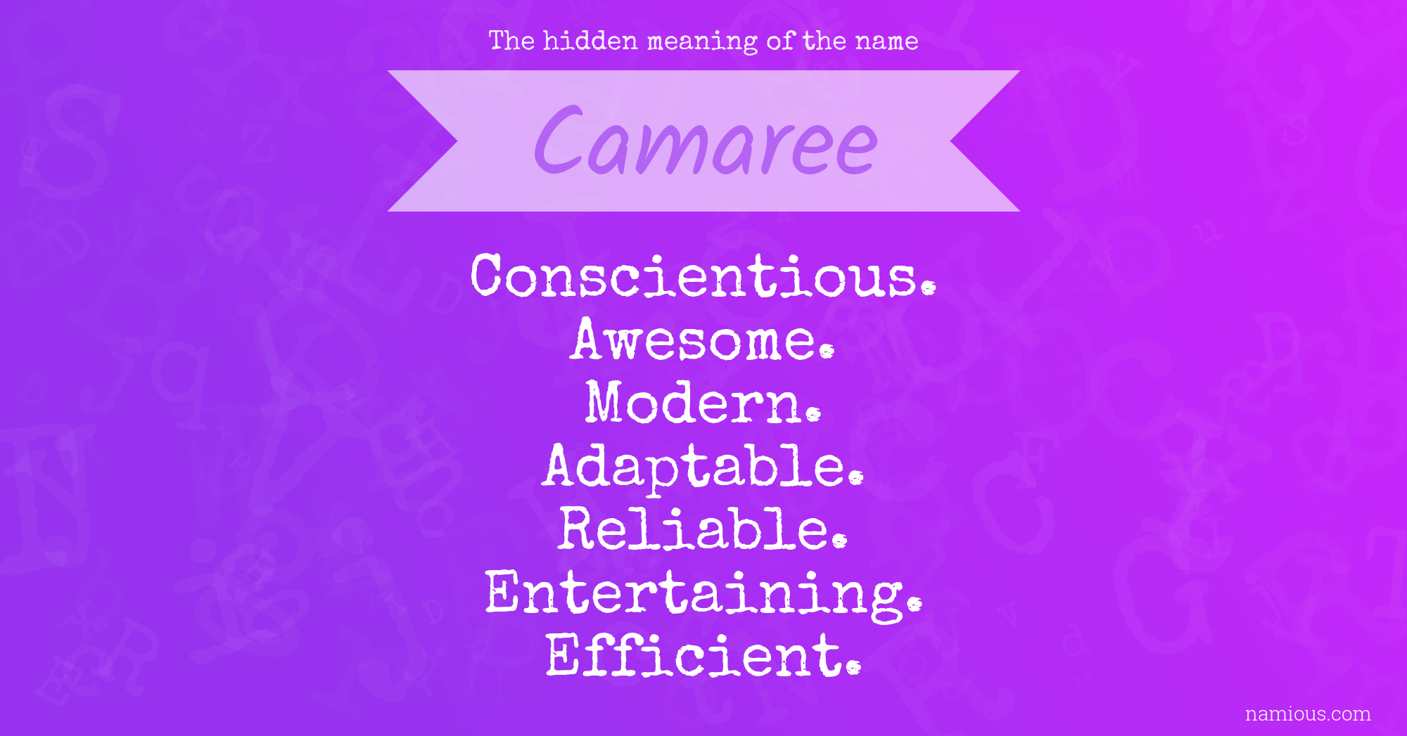 The hidden meaning of the name Camaree