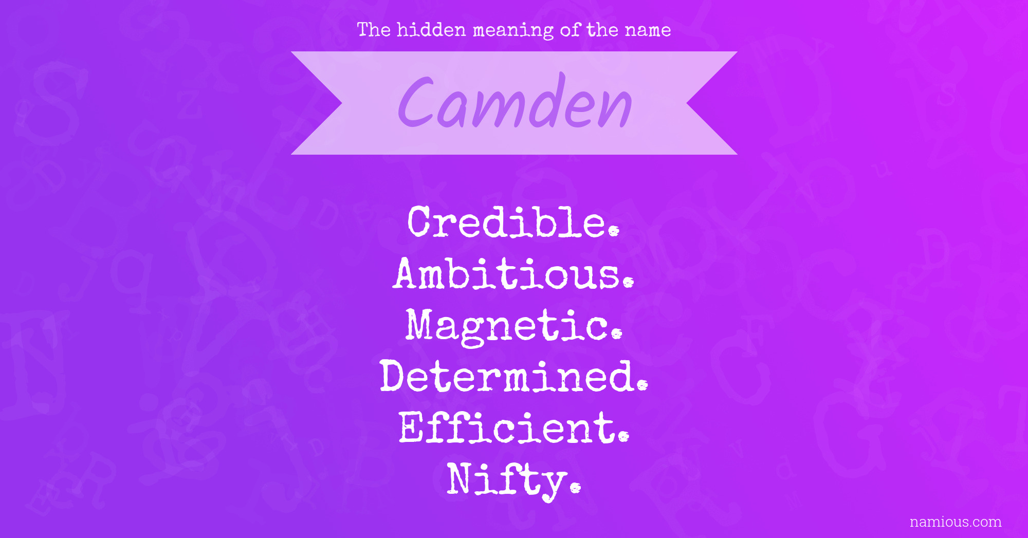 The hidden meaning of the name Camden