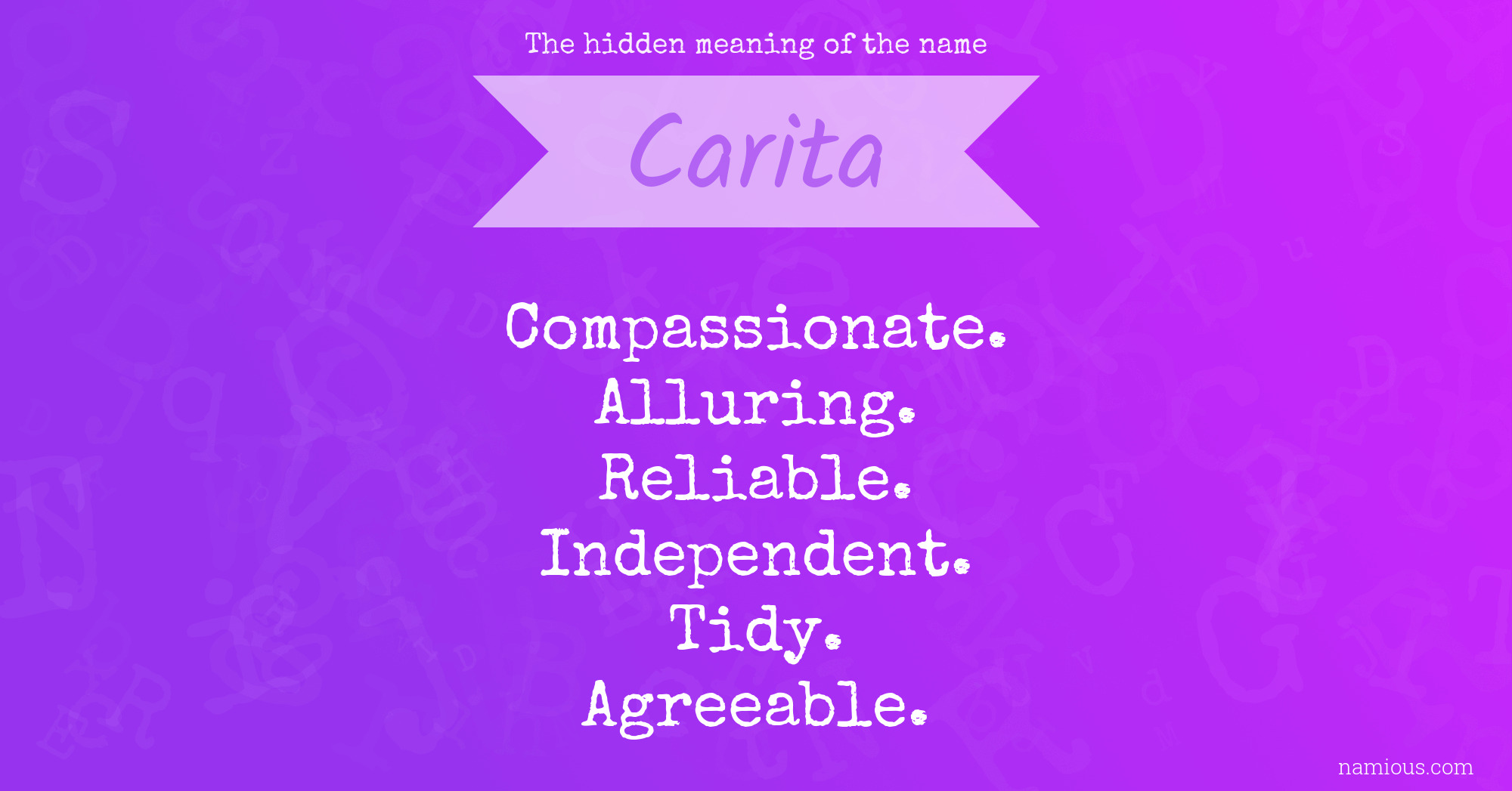 The hidden meaning of the name Carita