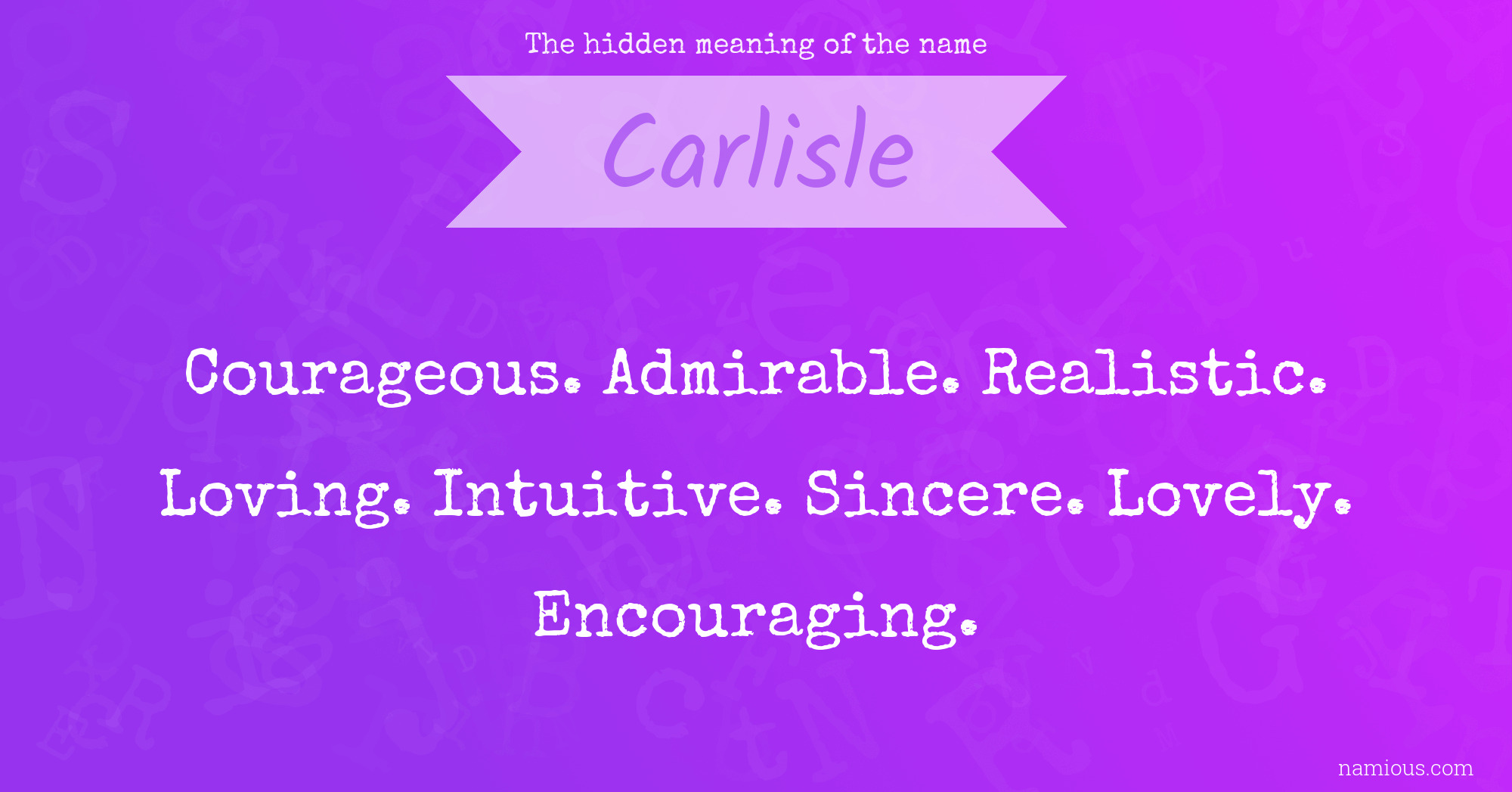 The hidden meaning of the name Carlisle
