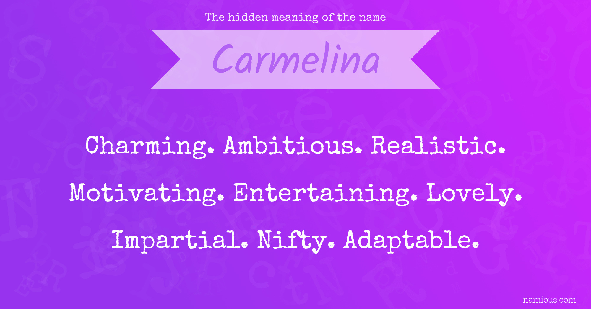 The hidden meaning of the name Carmelina