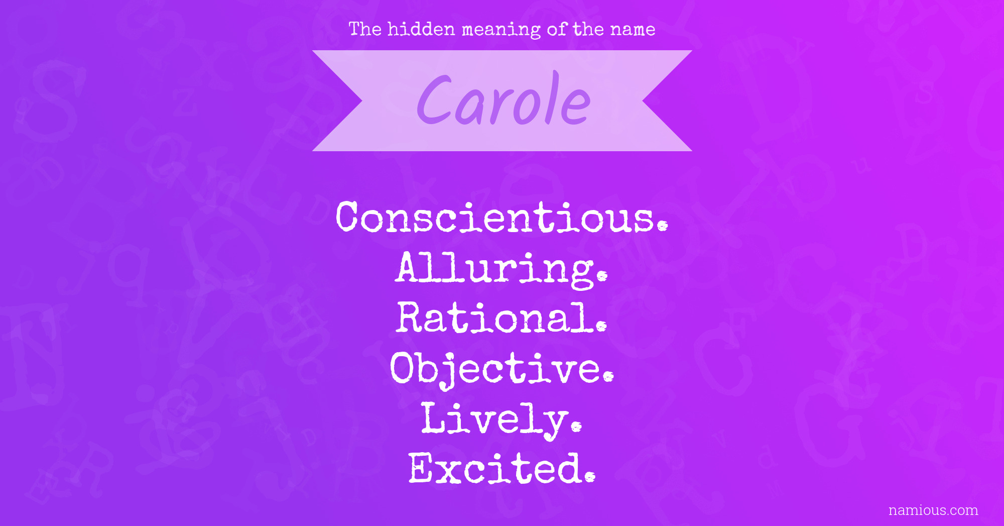 The hidden meaning of the name Carole
