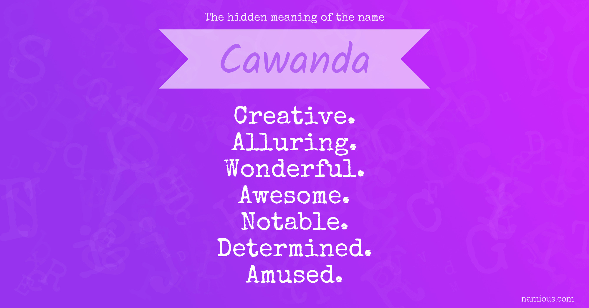 The hidden meaning of the name Cawanda
