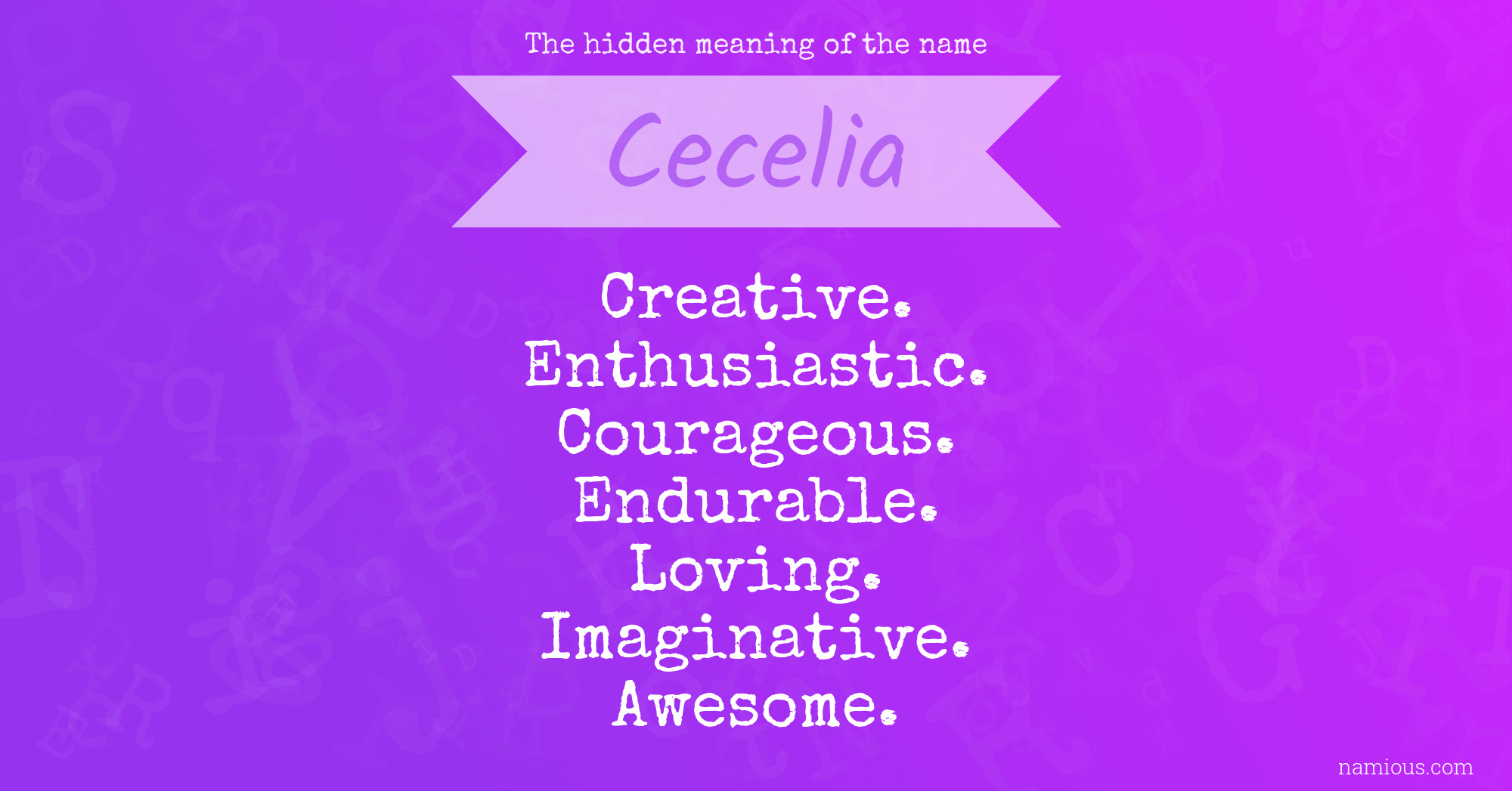 The hidden meaning of the name Cecelia