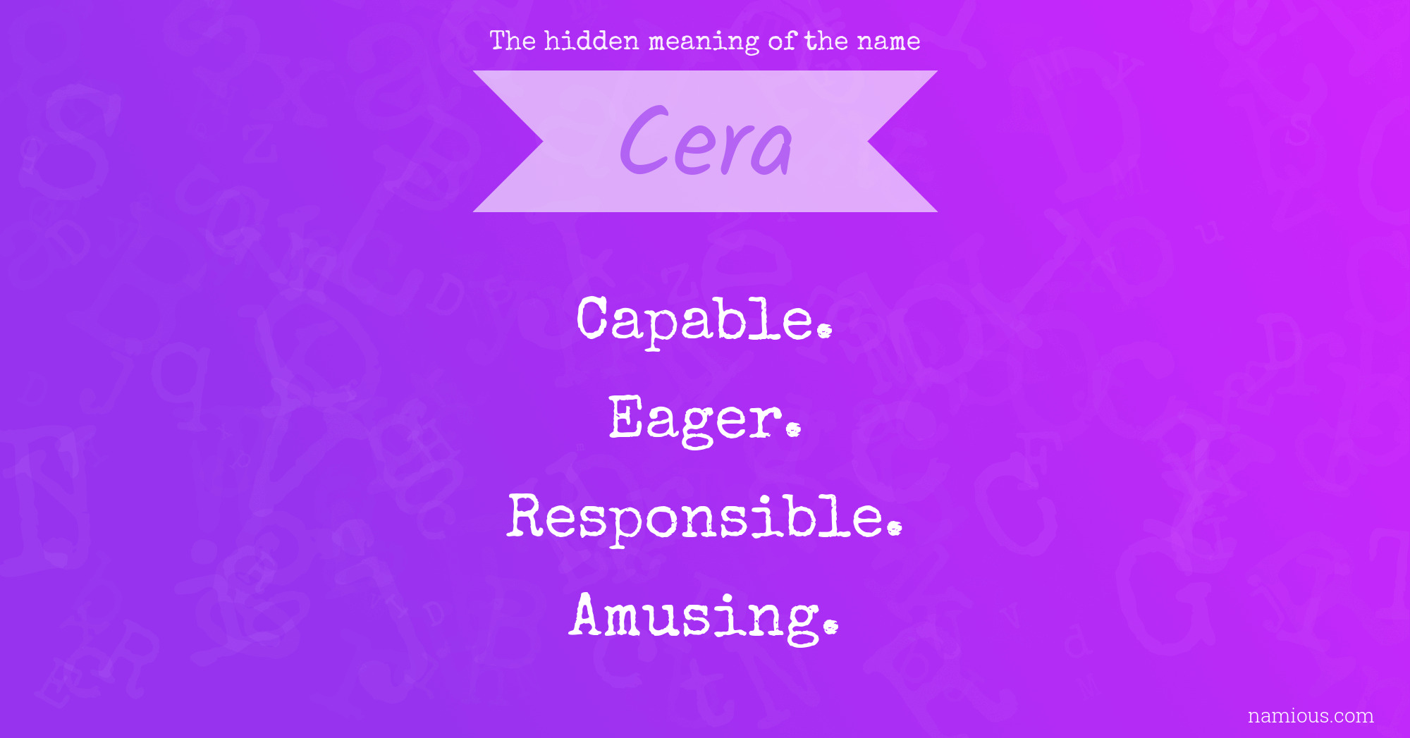 The hidden meaning of the name Cera