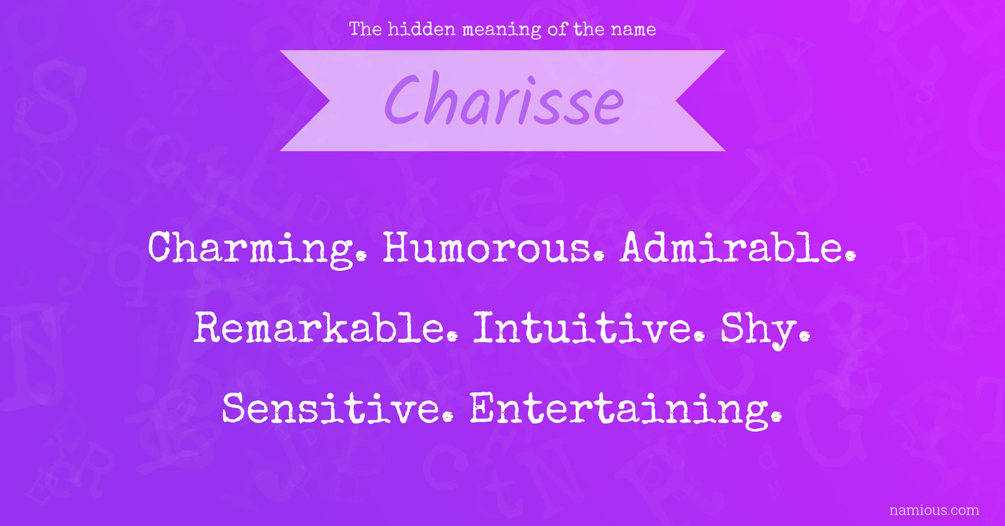 The hidden meaning of the name Charisse