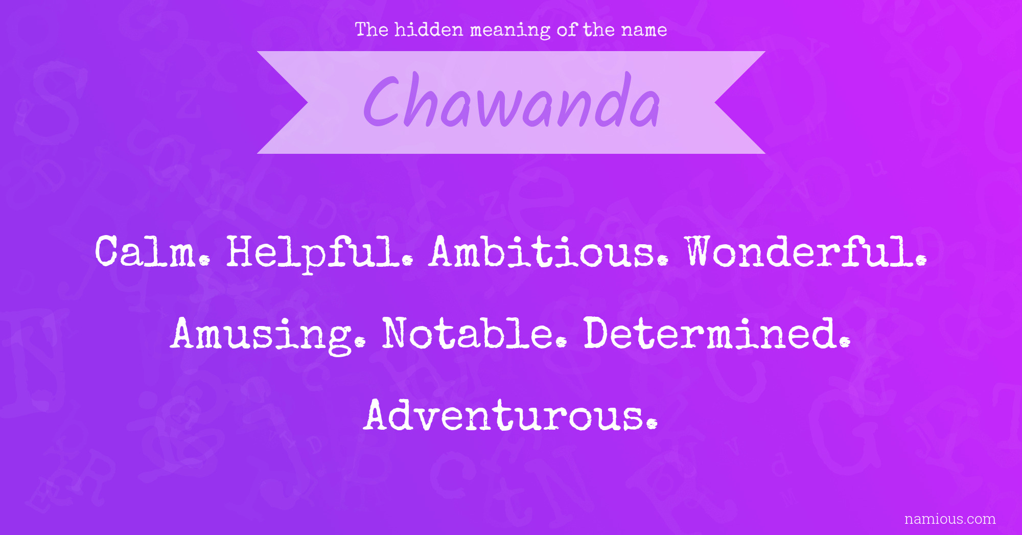 The hidden meaning of the name Chawanda