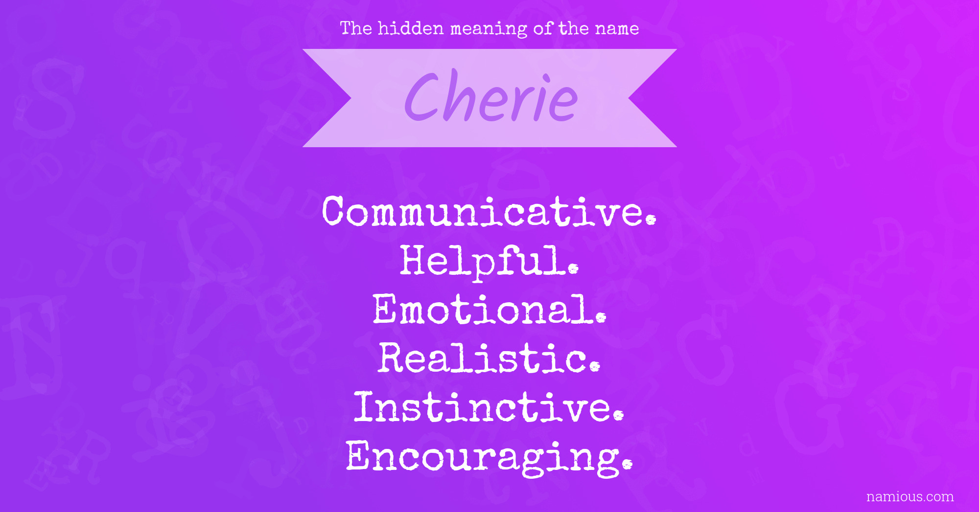 What does cherie mean in english