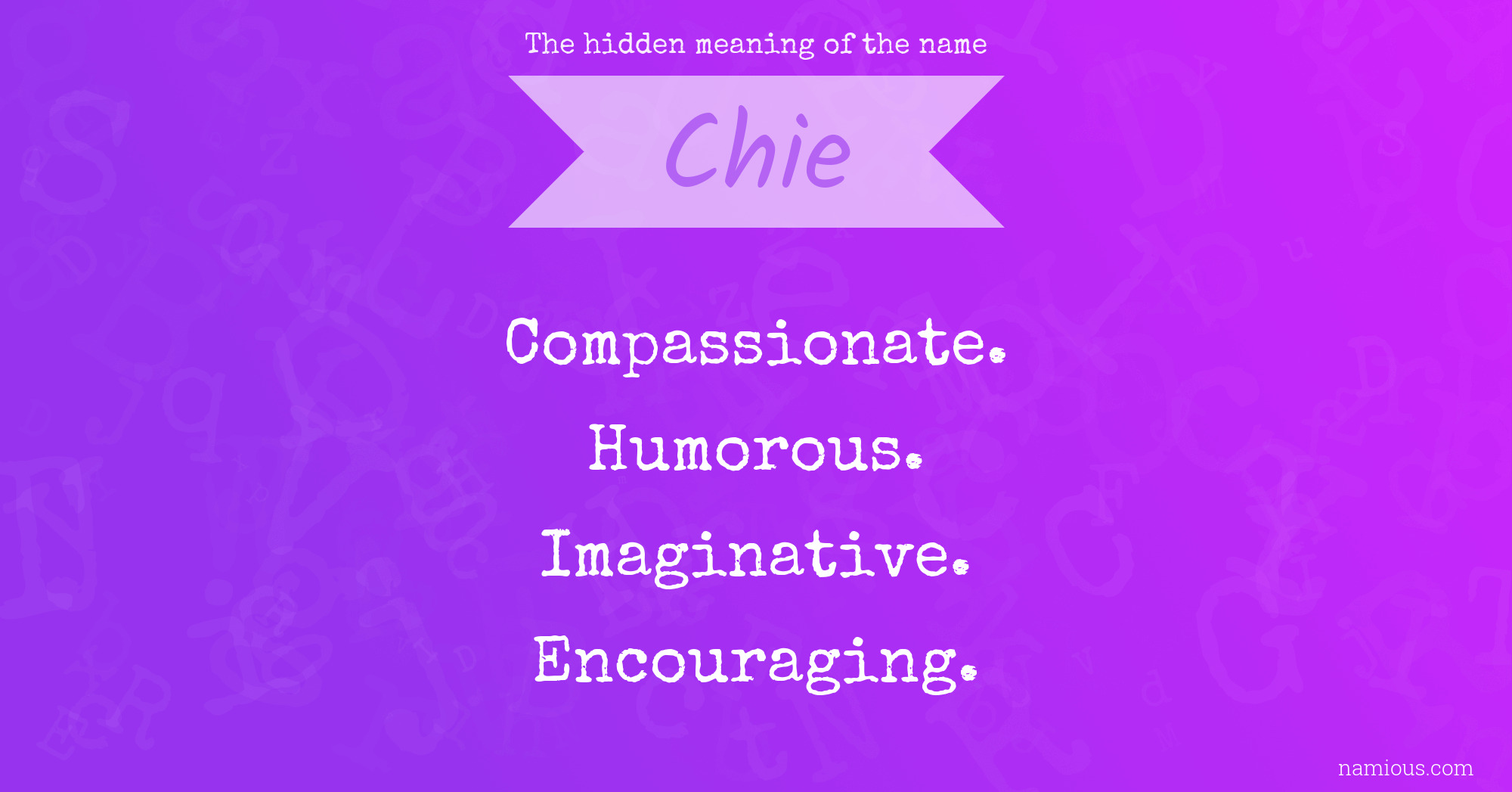 The hidden meaning of the name Chie