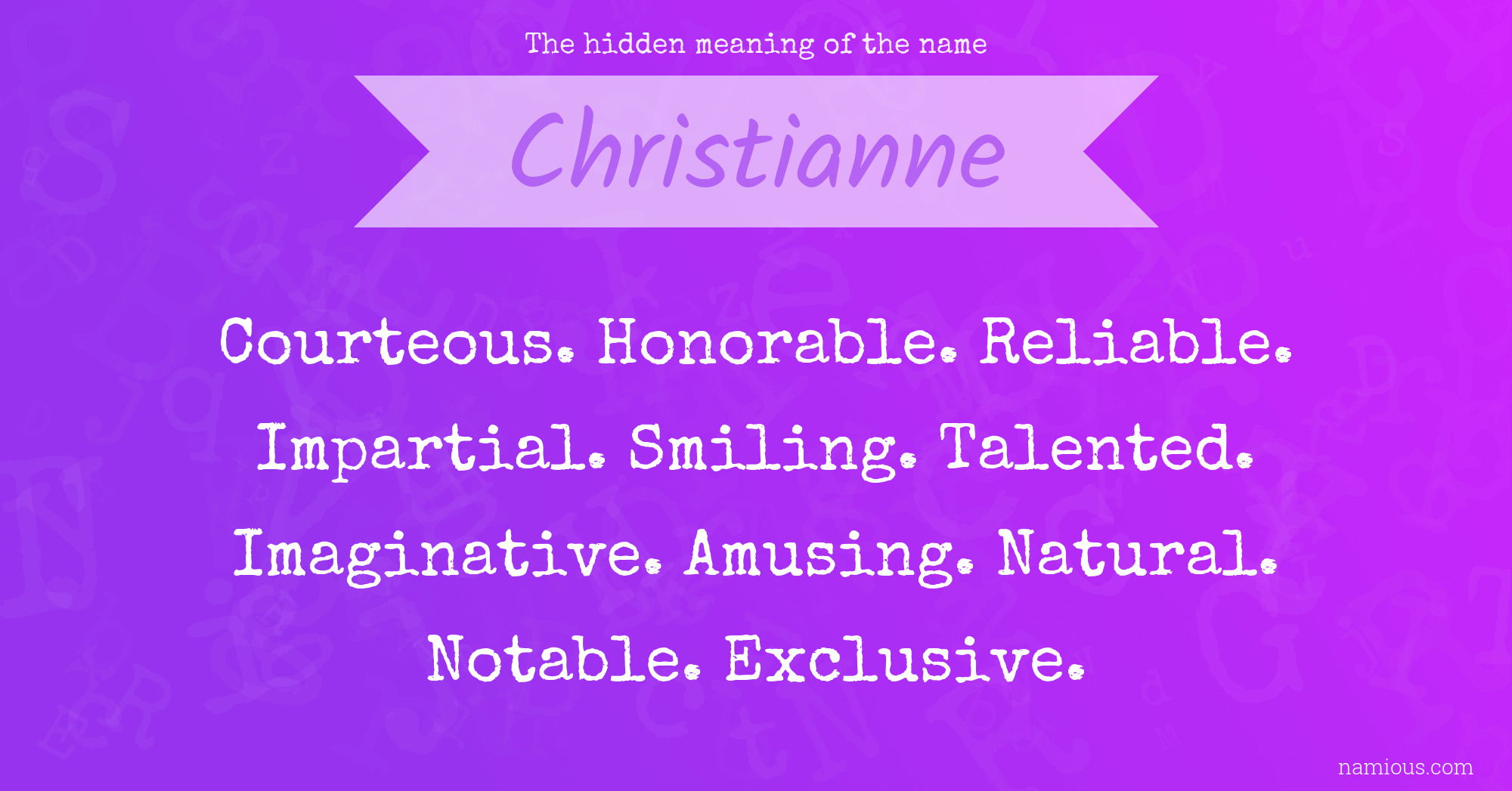 The hidden meaning of the name Christianne