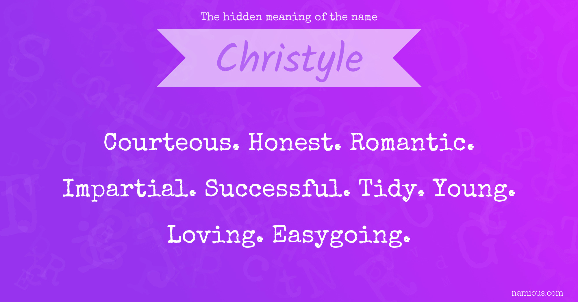 The hidden meaning of the name Christyle