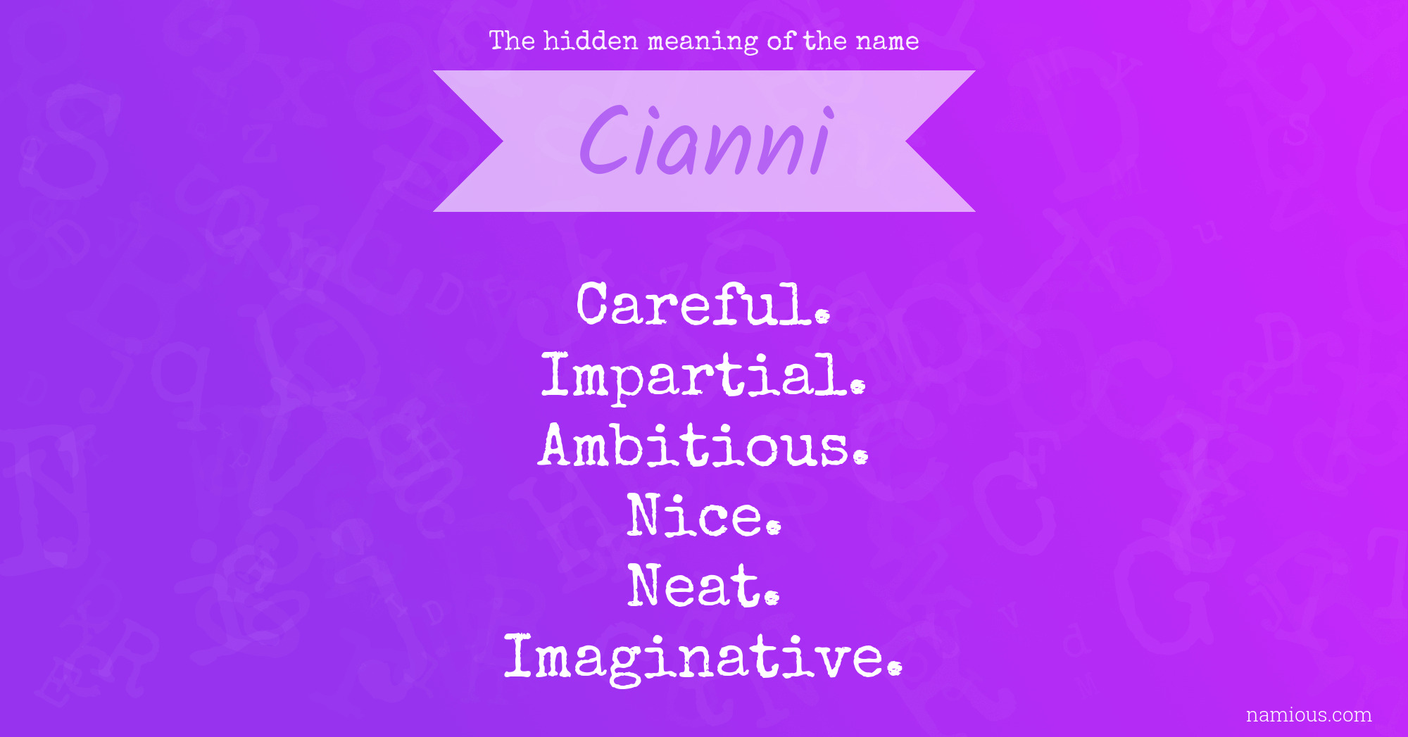 The hidden meaning of the name Cianni