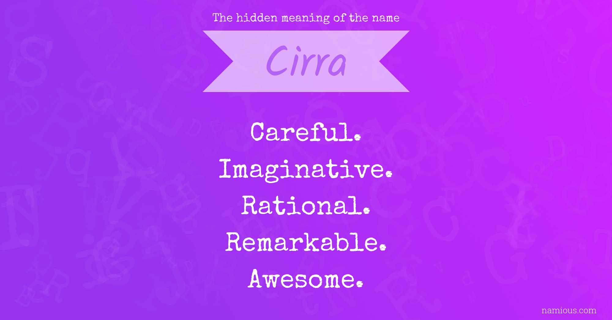 The hidden meaning of the name Cirra