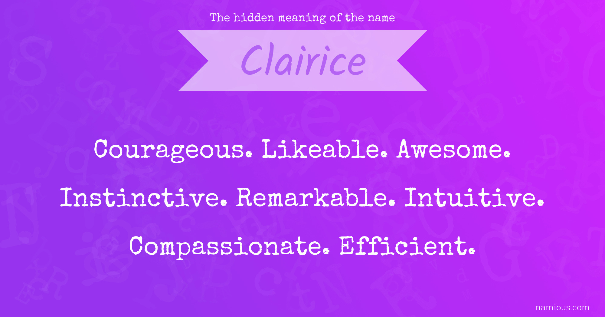 The hidden meaning of the name Clairice