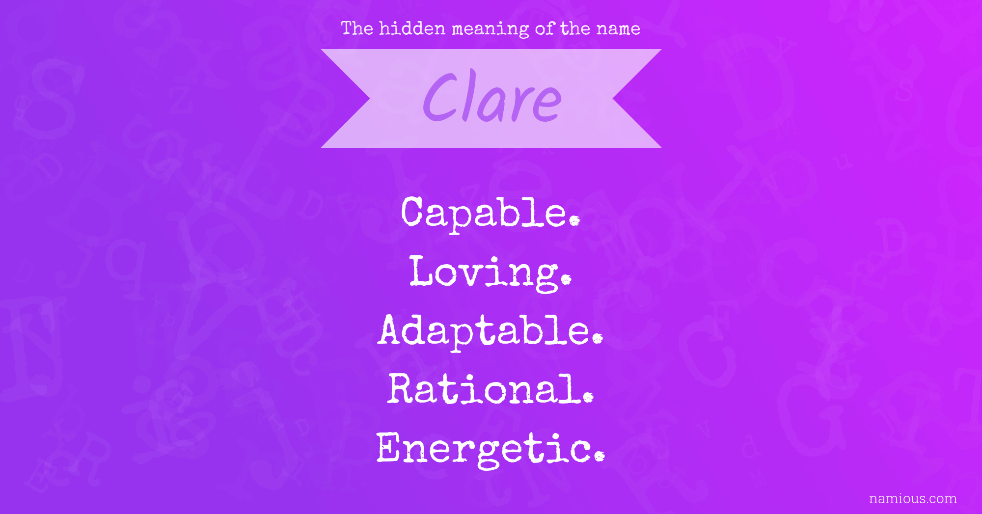 The hidden meaning of the name Clare