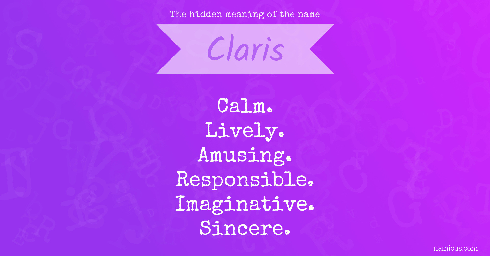 The hidden meaning of the name Claris