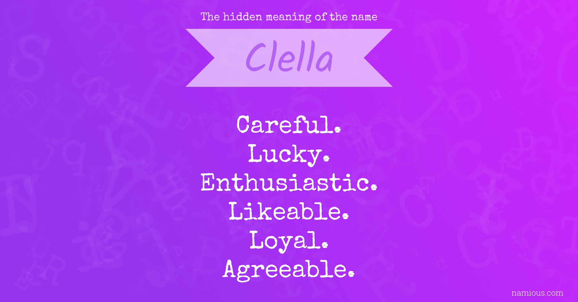 The hidden meaning of the name Clella