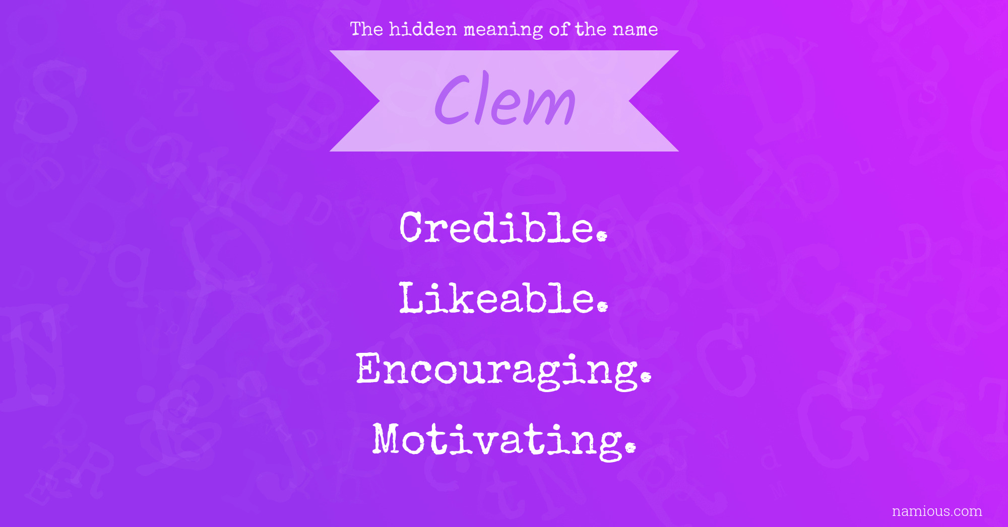 The hidden meaning of the name Clem