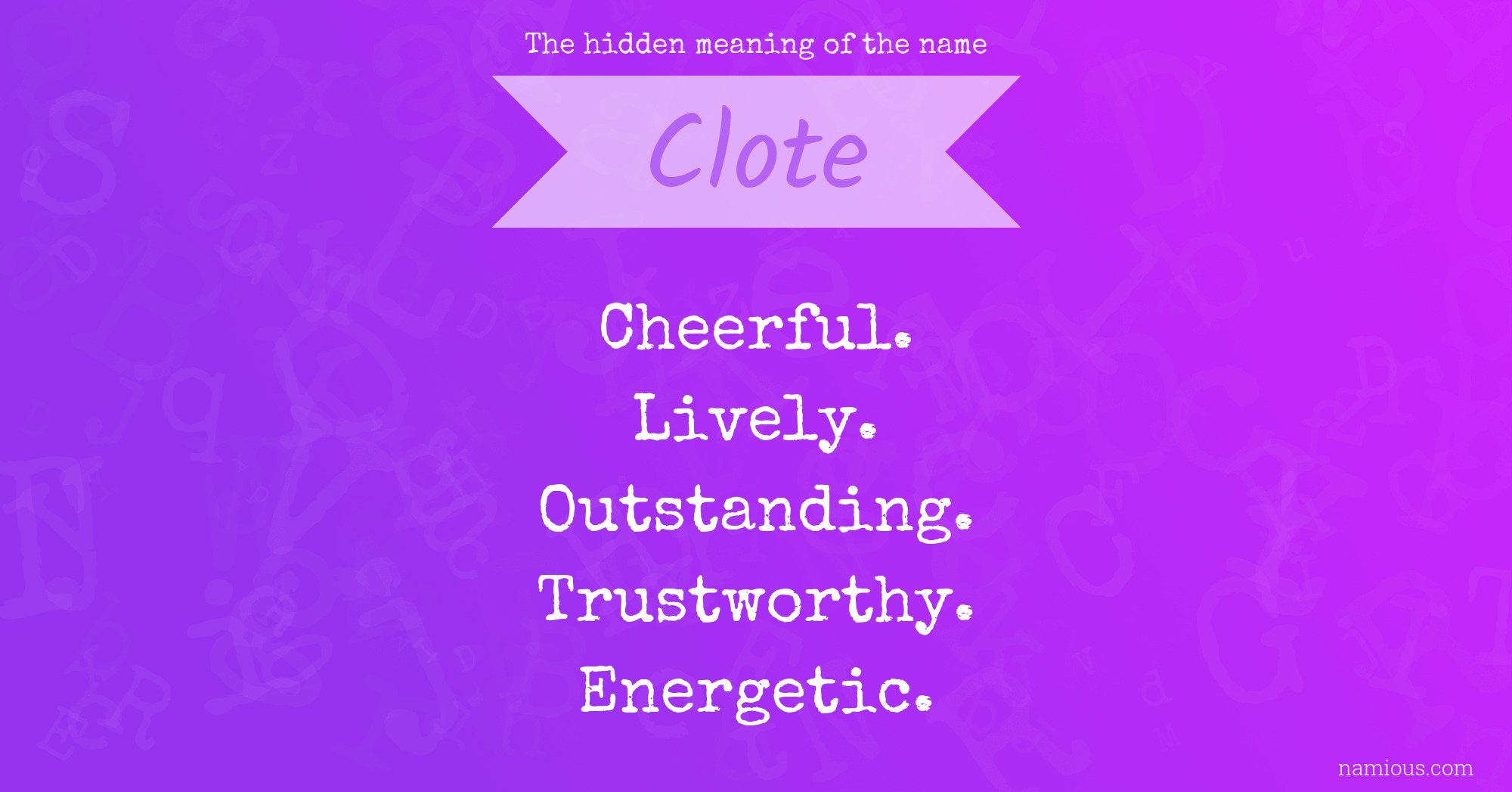 The hidden meaning of the name Clote