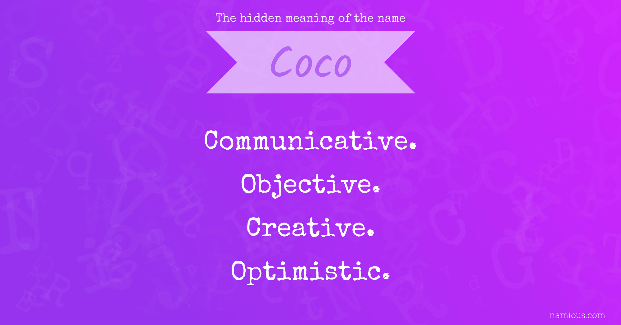 The hidden meaning of the name Coco