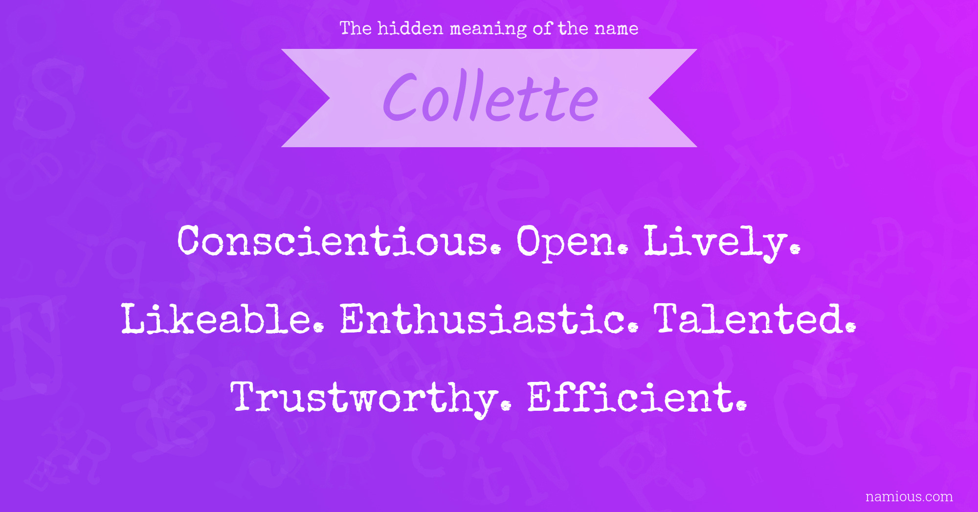 The hidden meaning of the name Collette
