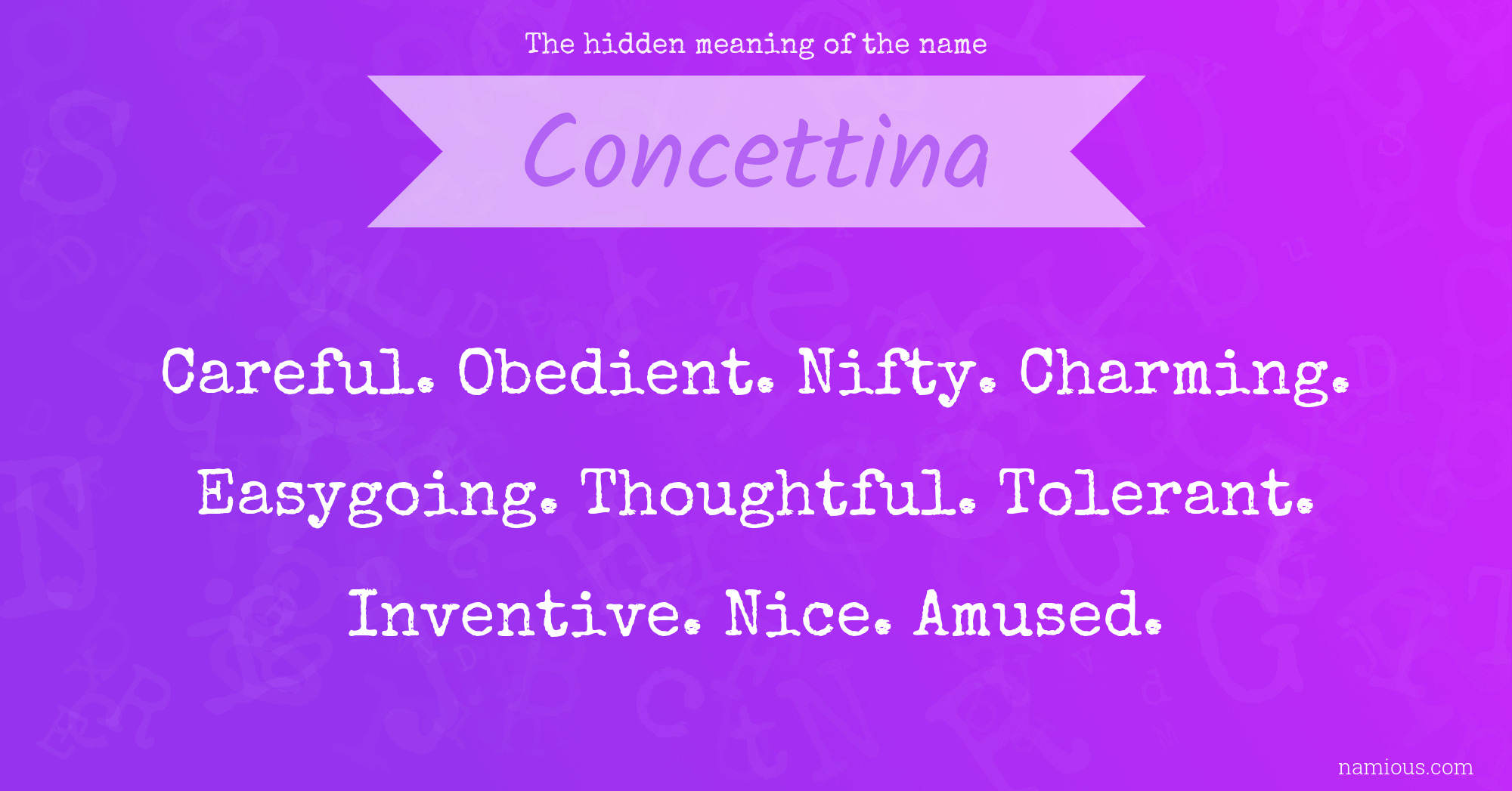 The hidden meaning of the name Concettina